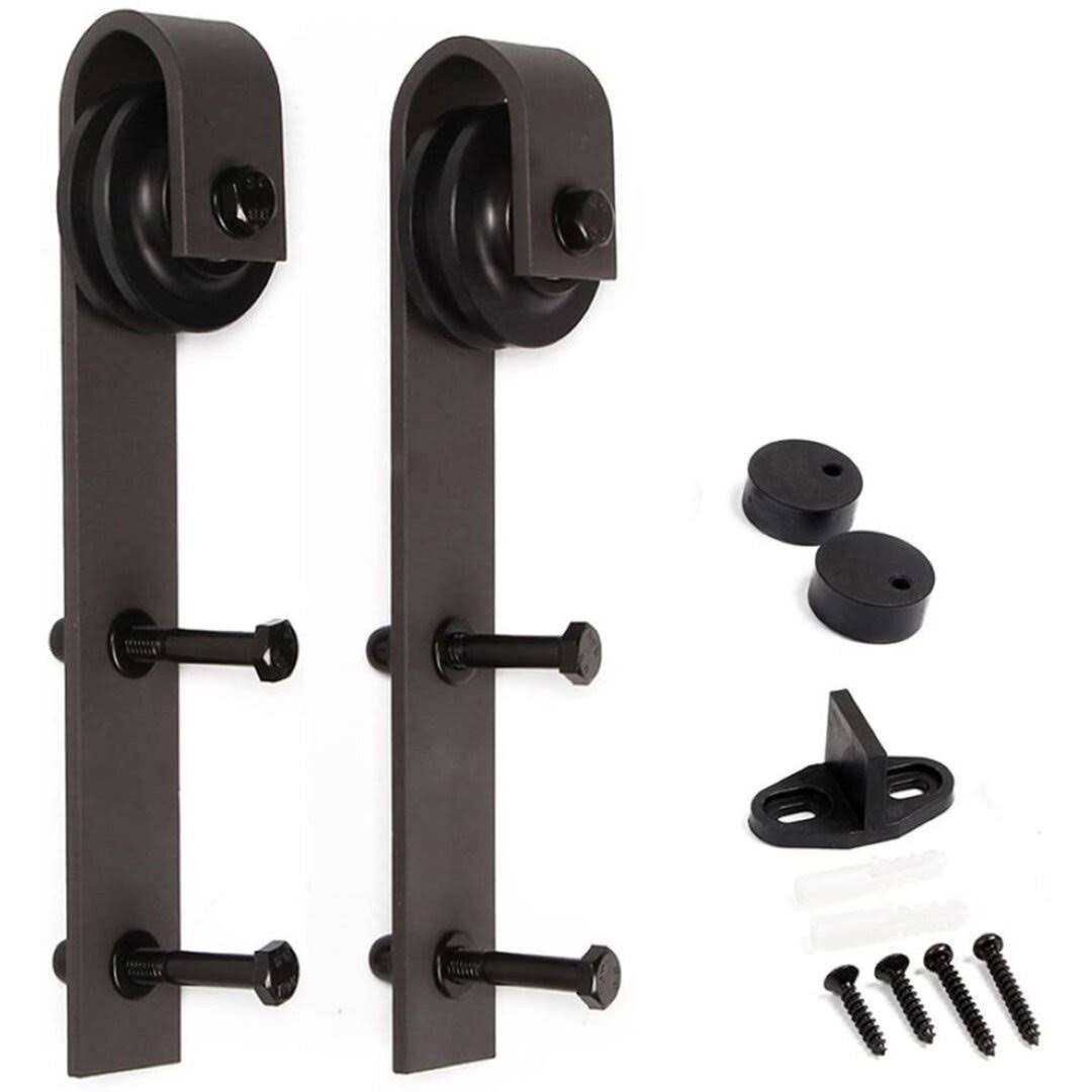 Coast Sequoia Inc K Series 38 in. x 84 in. Kona Coffee DIY Knotty Pine Wood Sliding Barn Door with Hardware Kit