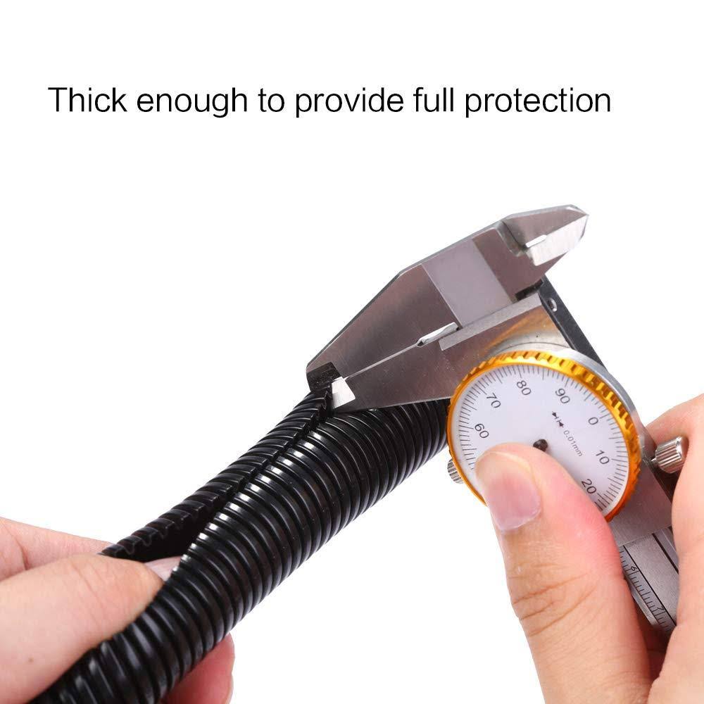 Alex Tech 25ft- 1/4 inch Split Wire Loom Tubing Wire Conduit- Black