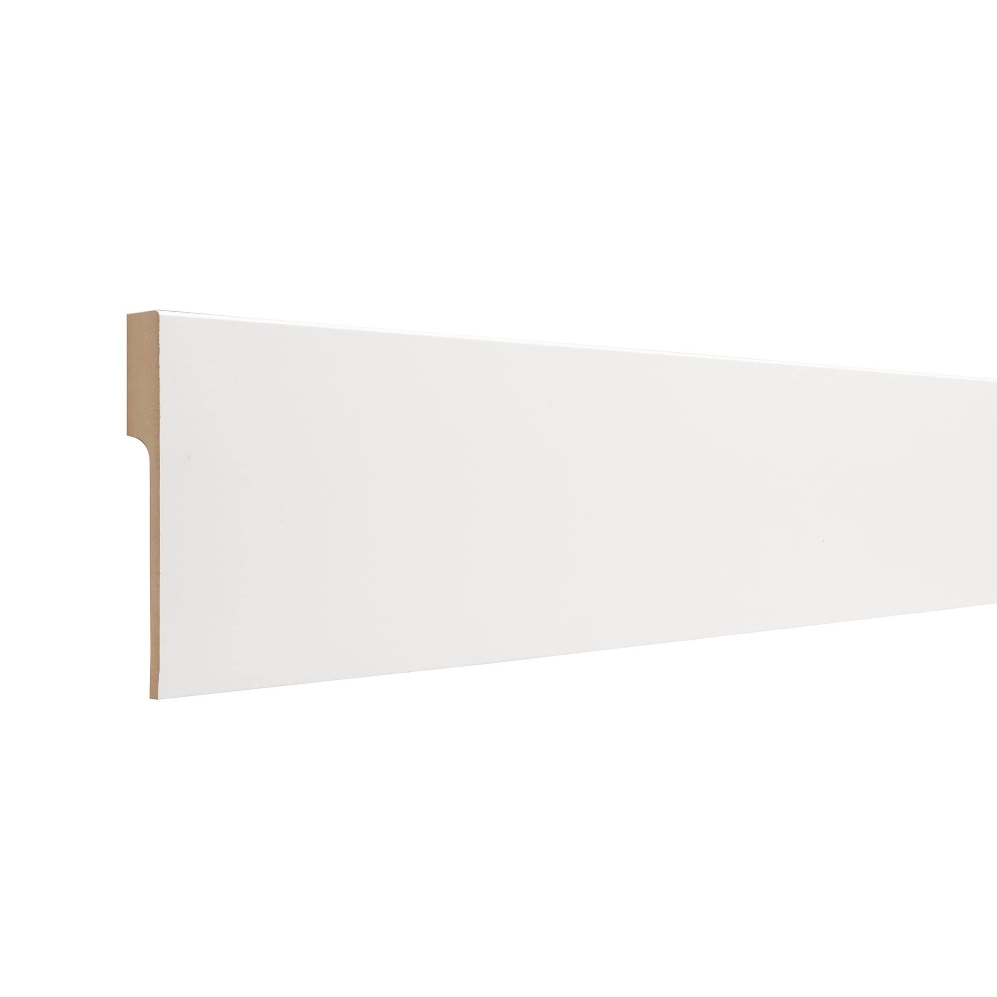 Ornamental CoverTrim 7/8 in. x 5-1/4 in. x 96 in. MDF Base Craftsman MOULDING, Primed White