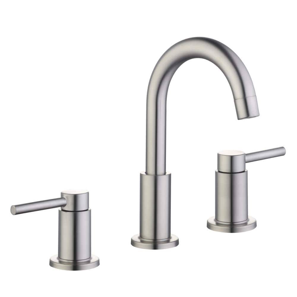 Glacier Bay Dorind 8 in. Widespread Double-Handle High-Arc Bathroom Faucet in Brushed Nickel