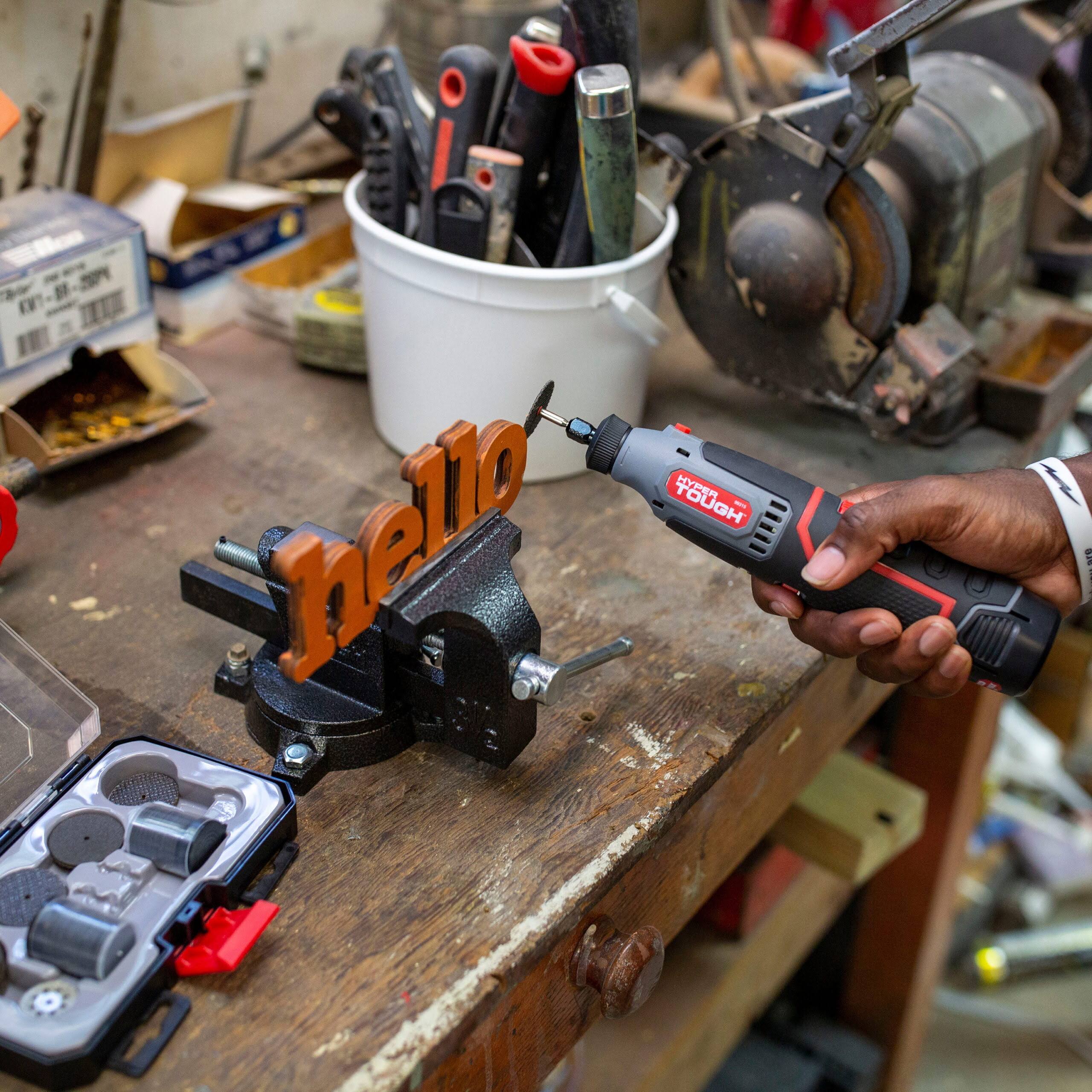 Hyper Tough 12V MAX* Lit-Ion Cordless Variable Speed Rotary Tool, 40 Accessories, with 1.5Ah Battery and Charger, 99315