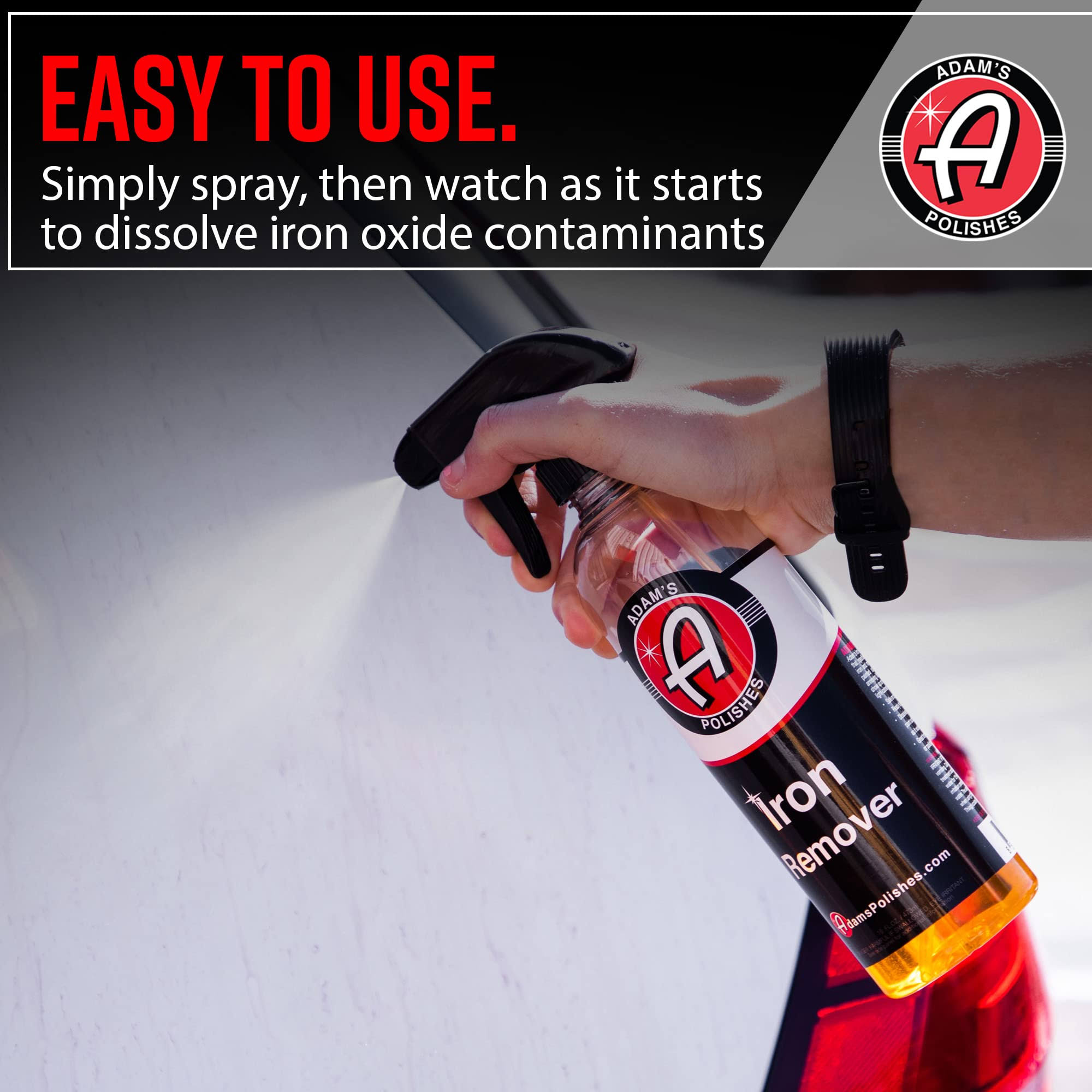 Adam's Iron Remover (2-Pack)- Iron Out Fallout Rust Remover Spray for Car Detailing | Remove Iron Particles in Car Paint, Motorcycle, RV & Boat |