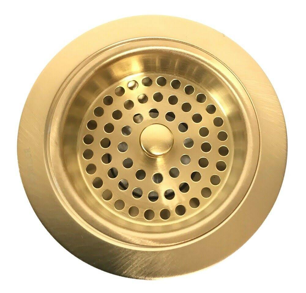 Kohler K-8799-2MB Vibrant Brushed Moderne Brass Duostrainer Sink Drain and Strainer Basket, Less Tailpiece