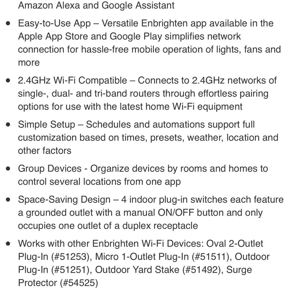 Enbrighten 125-Volt 1-Outlet Mini Plug-In Wi-Fi Smart Switch (4 Pack)