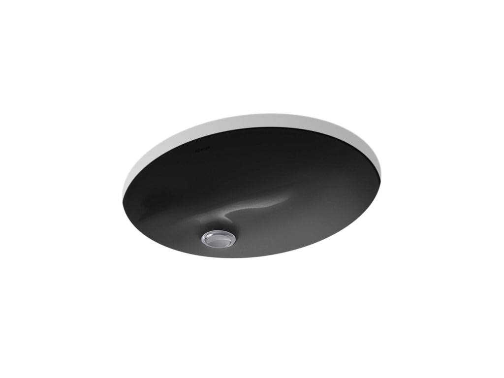 Kohler Caxton White Oval Undermount Bathroom Sink with Overflow