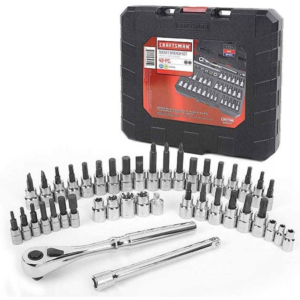 Craftsman 9-34845 42 Piece 1/4 and 3/8-Inch Drive Bit and Torx Bit Socket Wrench Set