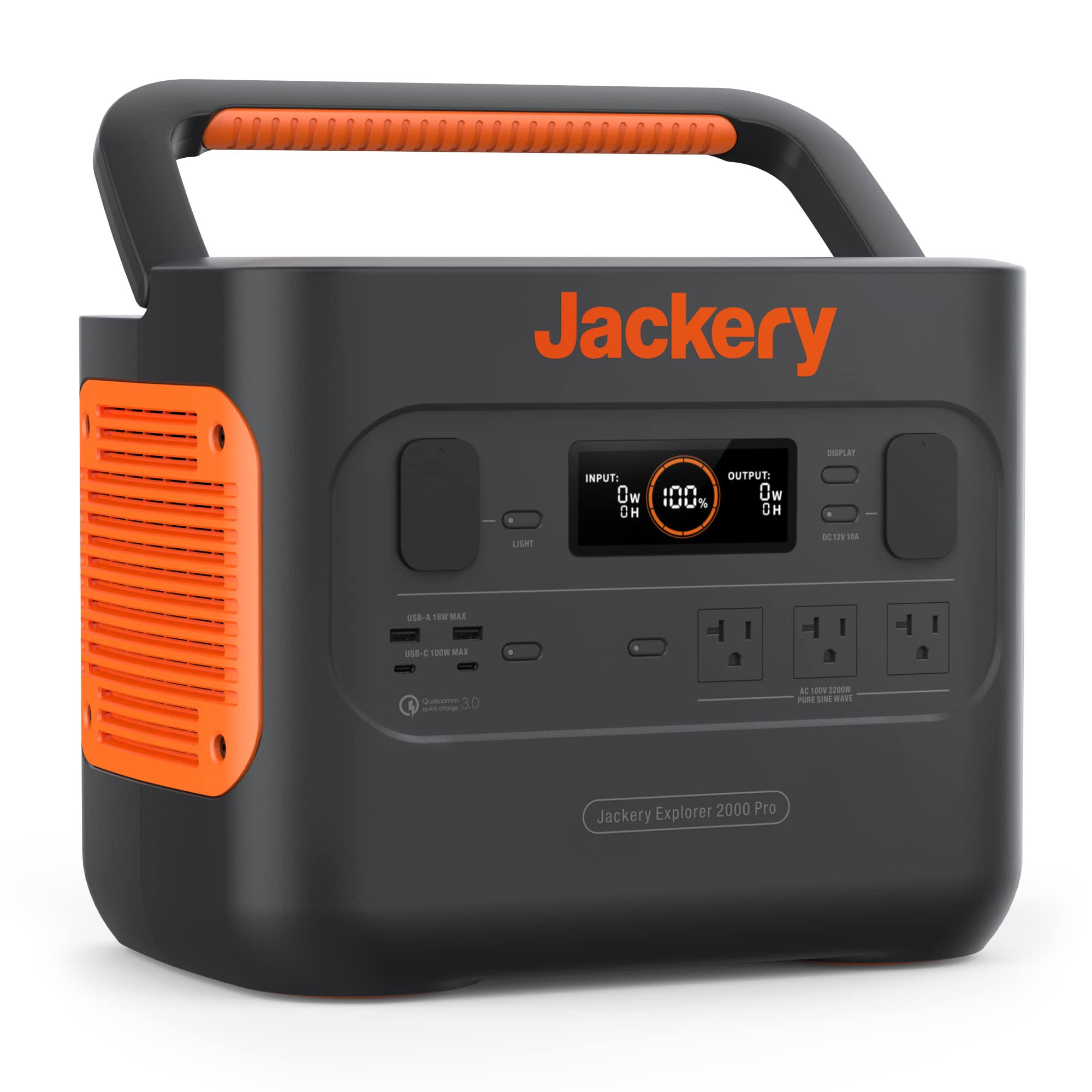 Jackery Explorer 2000 Pro Portable Power Station, 2160Wh Capacity with 3x2200W AC Outlets, Fast Charging