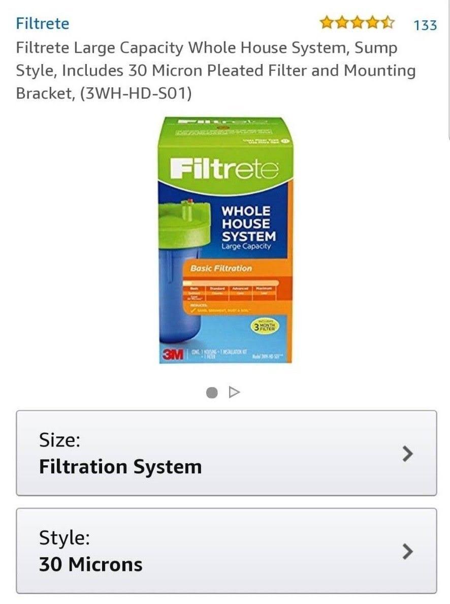 Filtrete 3WH-HD-S01 Whole House System Large Capacity