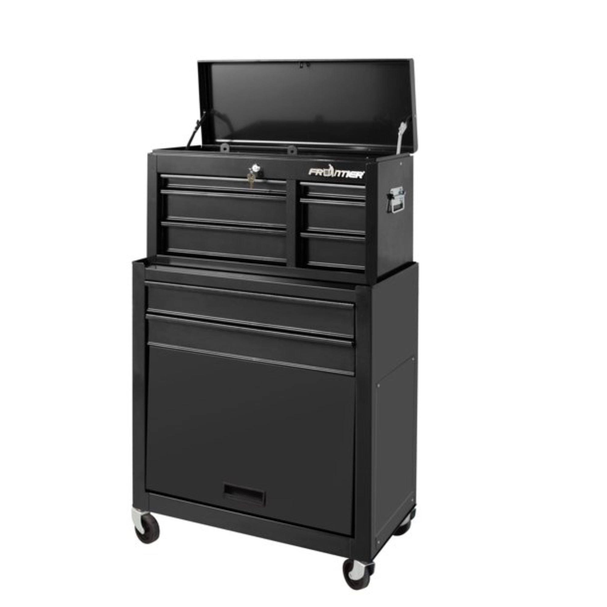 Frontier 24-Inch 5-Drawer Rolling Tool Chest and Cabinet Combo, Steel, Black 41113