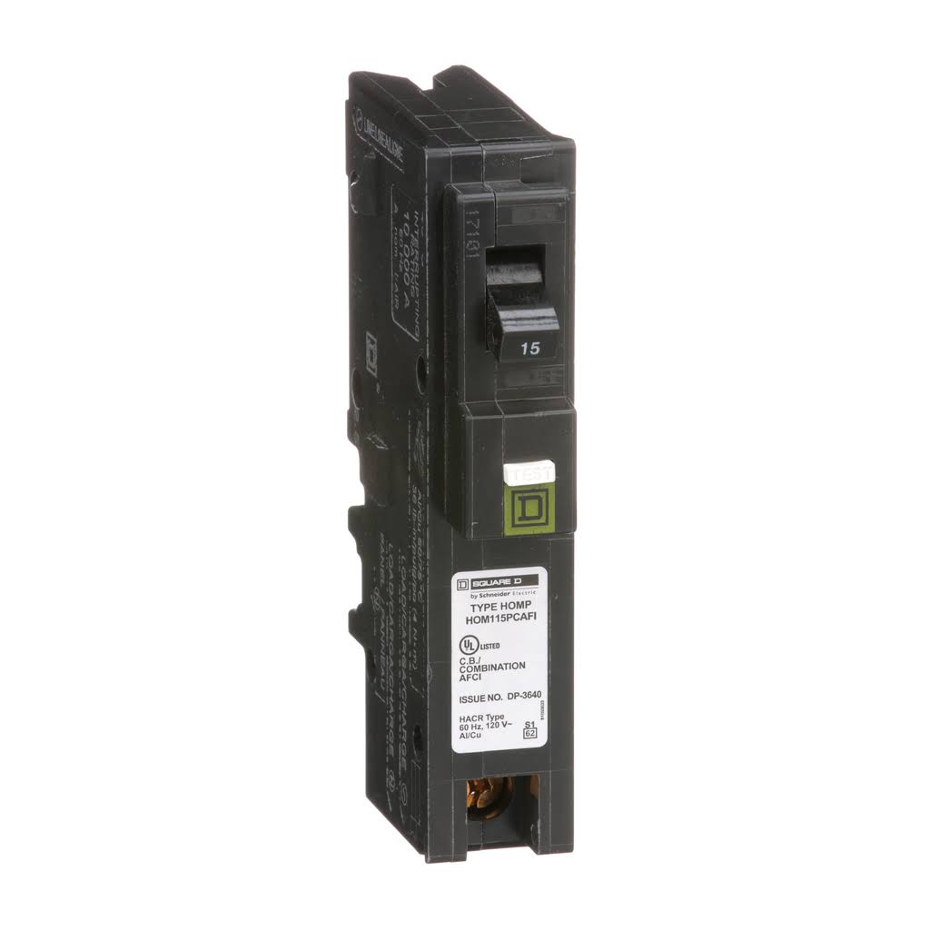 Square D HOM115PCAFIC Homeline Single Pole CAFCI Circuit Breaker