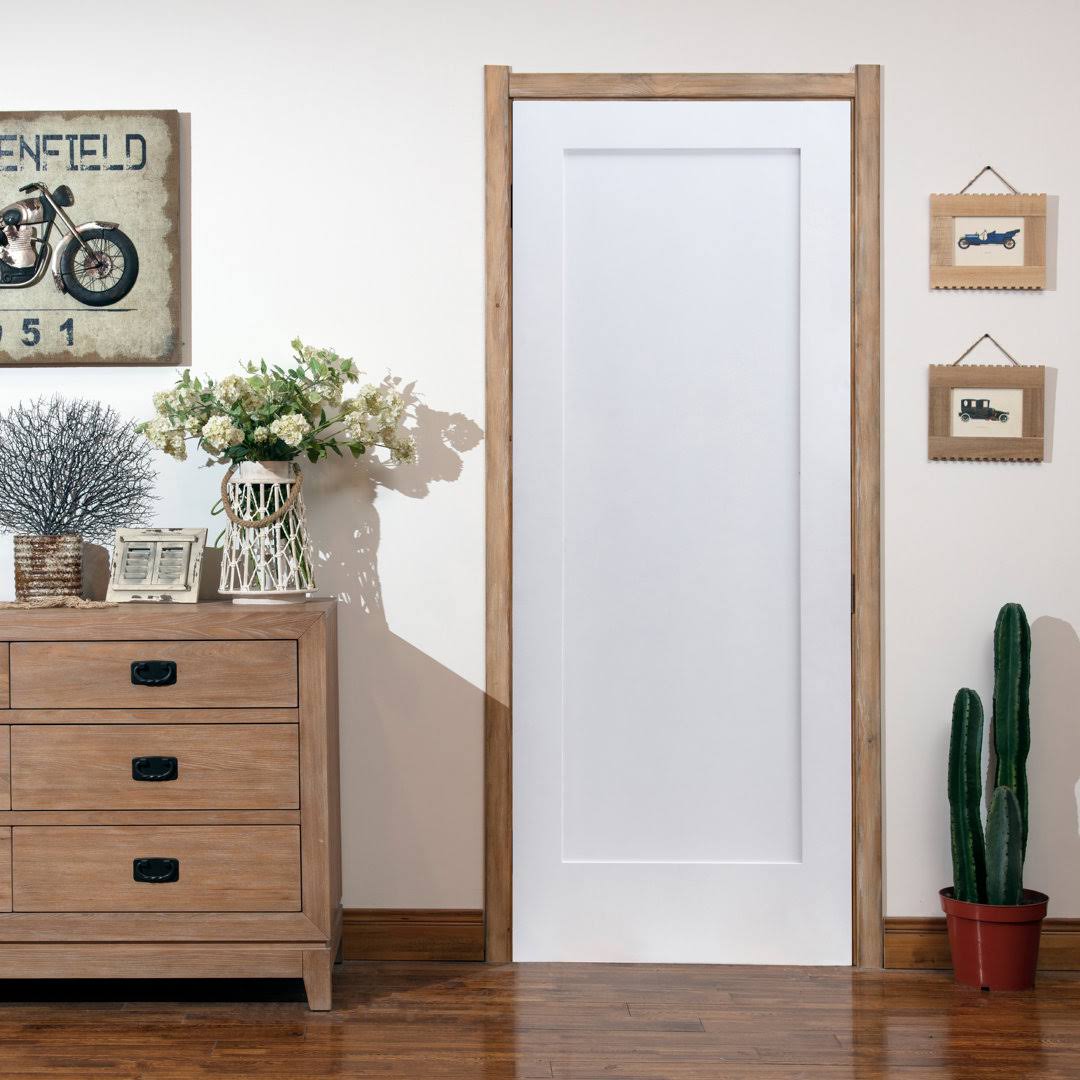 1-Panel Shaker Style Primed Wood Door EightDoors Size: 28