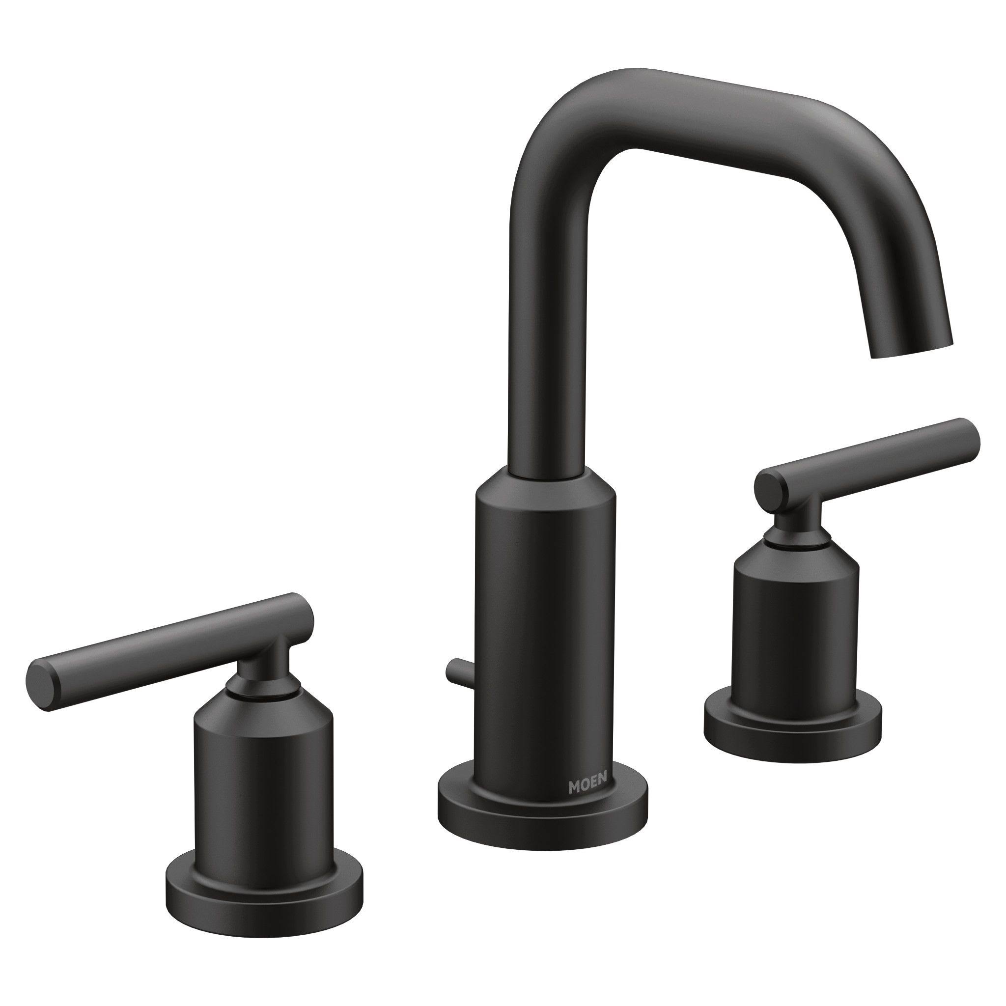 Moen T6142BL Gibson Matte Black Two-Handle Bathroom Faucet