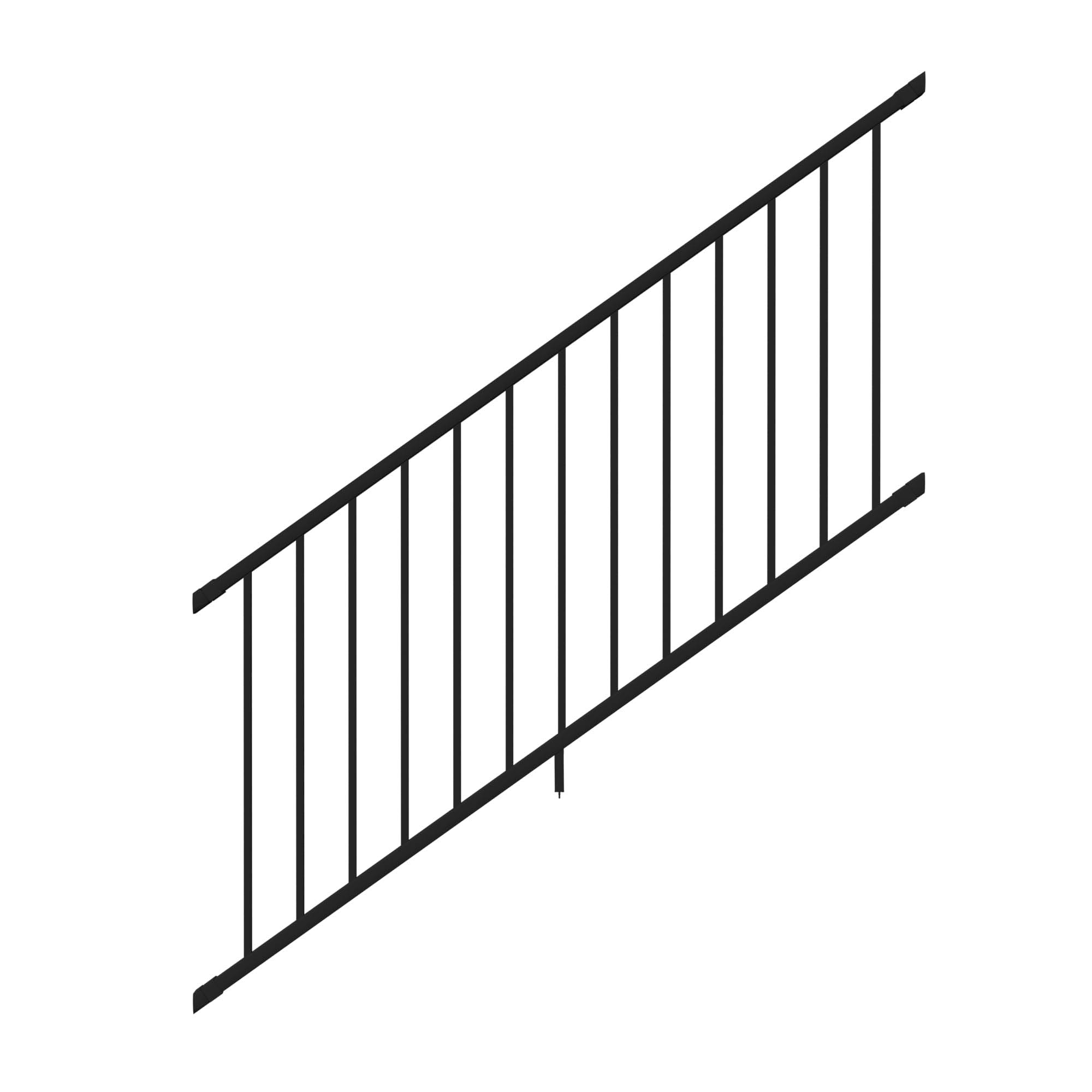 Deckorators 6 ft. x 36 in. Stair Textured Black Aluminum Rapid Rail Kit