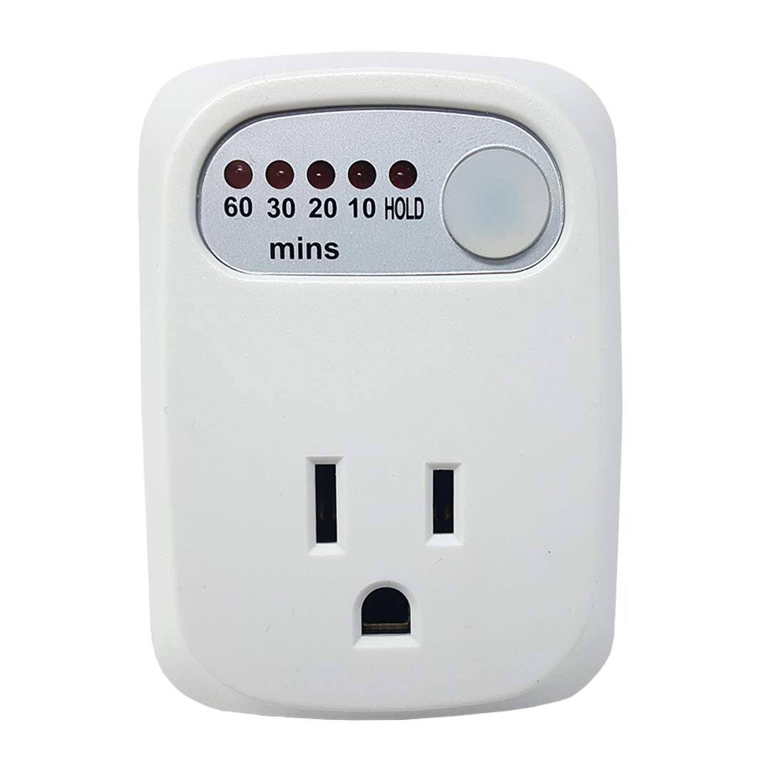 Simple Touch Auto Shut-Off Safety Outlet, 60 Min 30 Min 20 Min 10 Min Countdown Timer with Hold Option, White st60-2