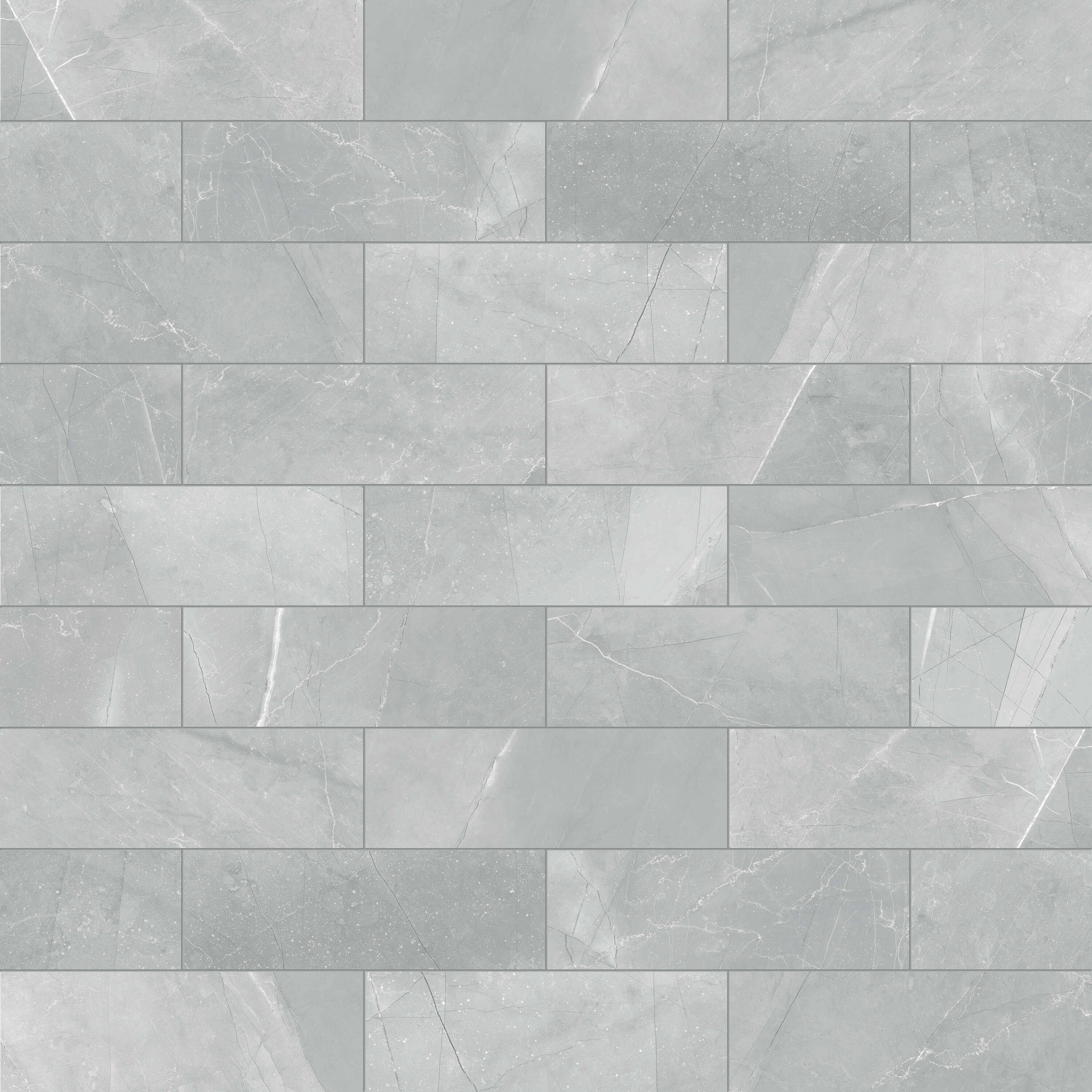 Satori Regent Paladium Glossy 4-in x 12-in Glossy Ceramic Marble Look Wall Tile (0.32-sq. ft/ Piece)