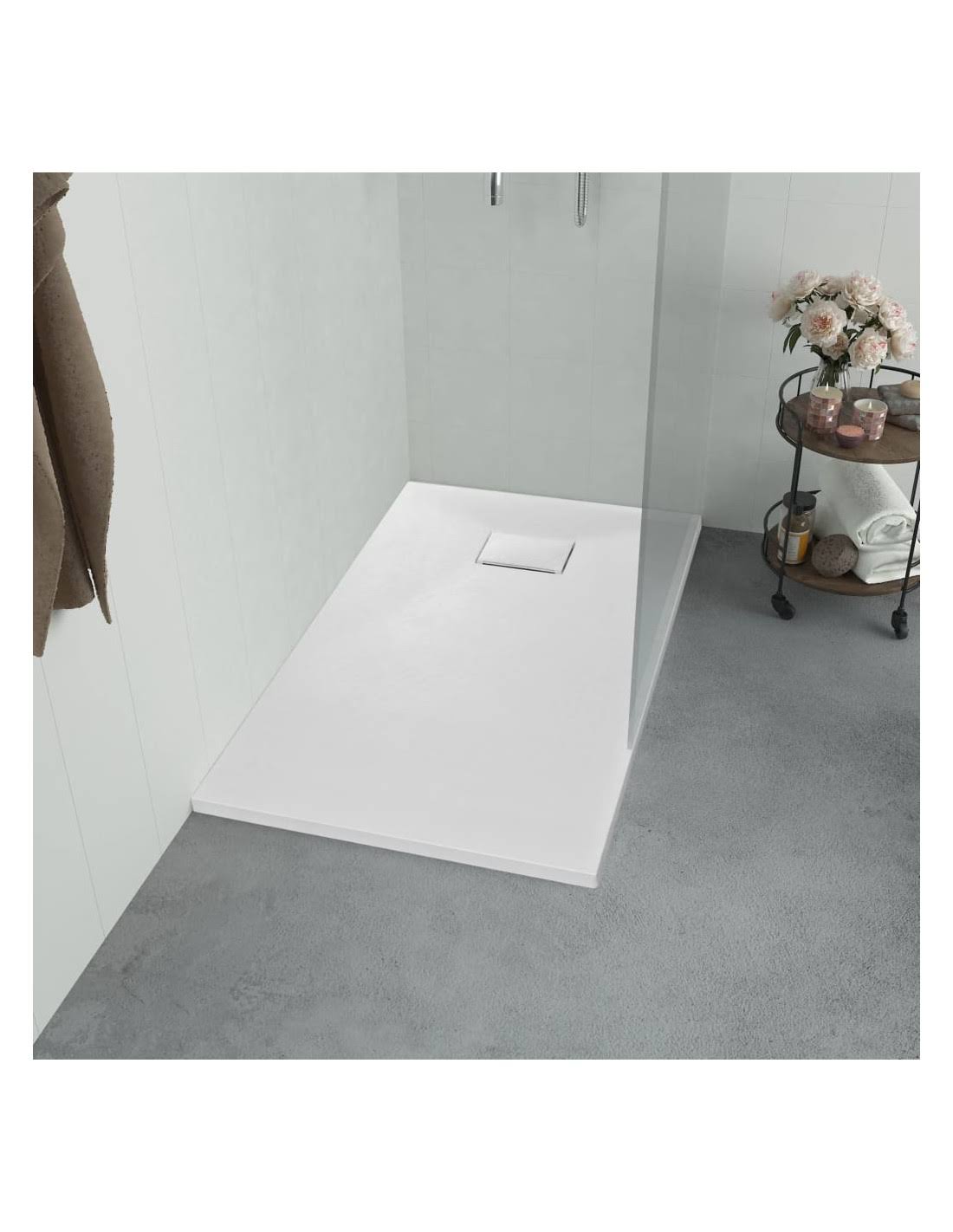 vidaXL Shower Base Tray SMC White 39.4