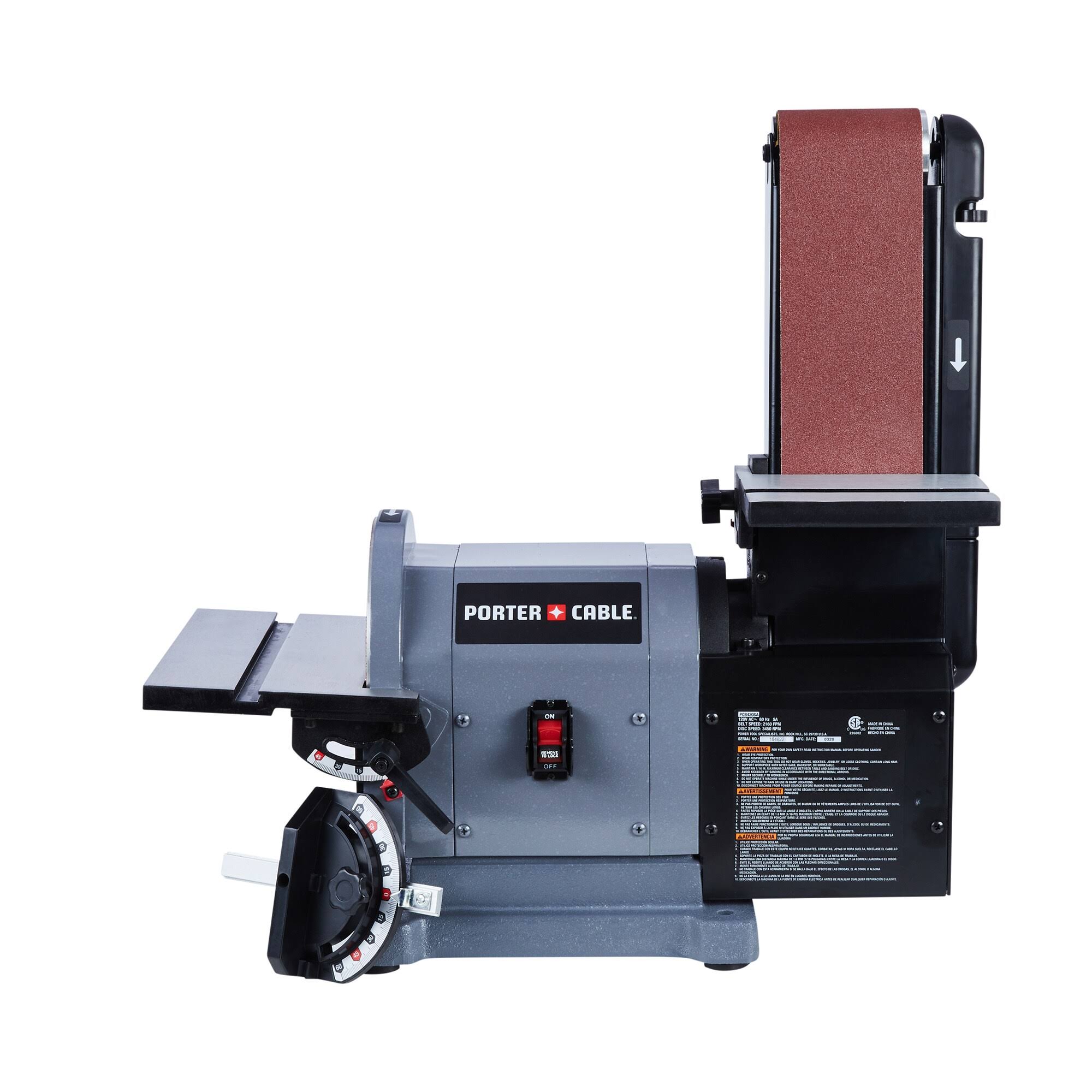 Porter-Cable Pcb420sa 5 Amp 4 in. x 8 in. Bench Belt/Disc Sander