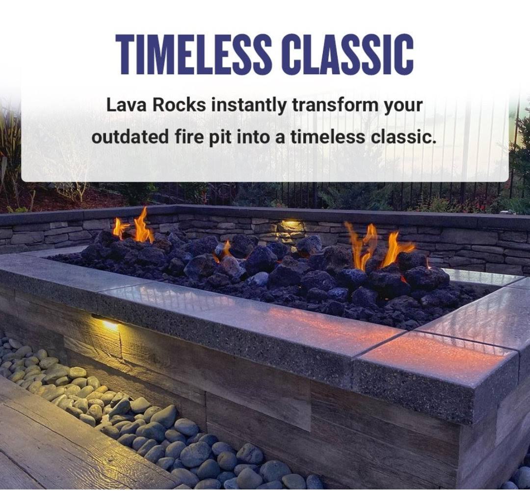 American Fireglass LAVA-XXL-10 Black Lava Rock- 2XL 10 lbs