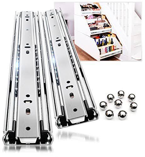 Yenuo, Heavy Duty Drawer Slide, Full Extension, 20-40 Inches, 150 lbs 1 Pairs (14 inch 350mm ), Silver
