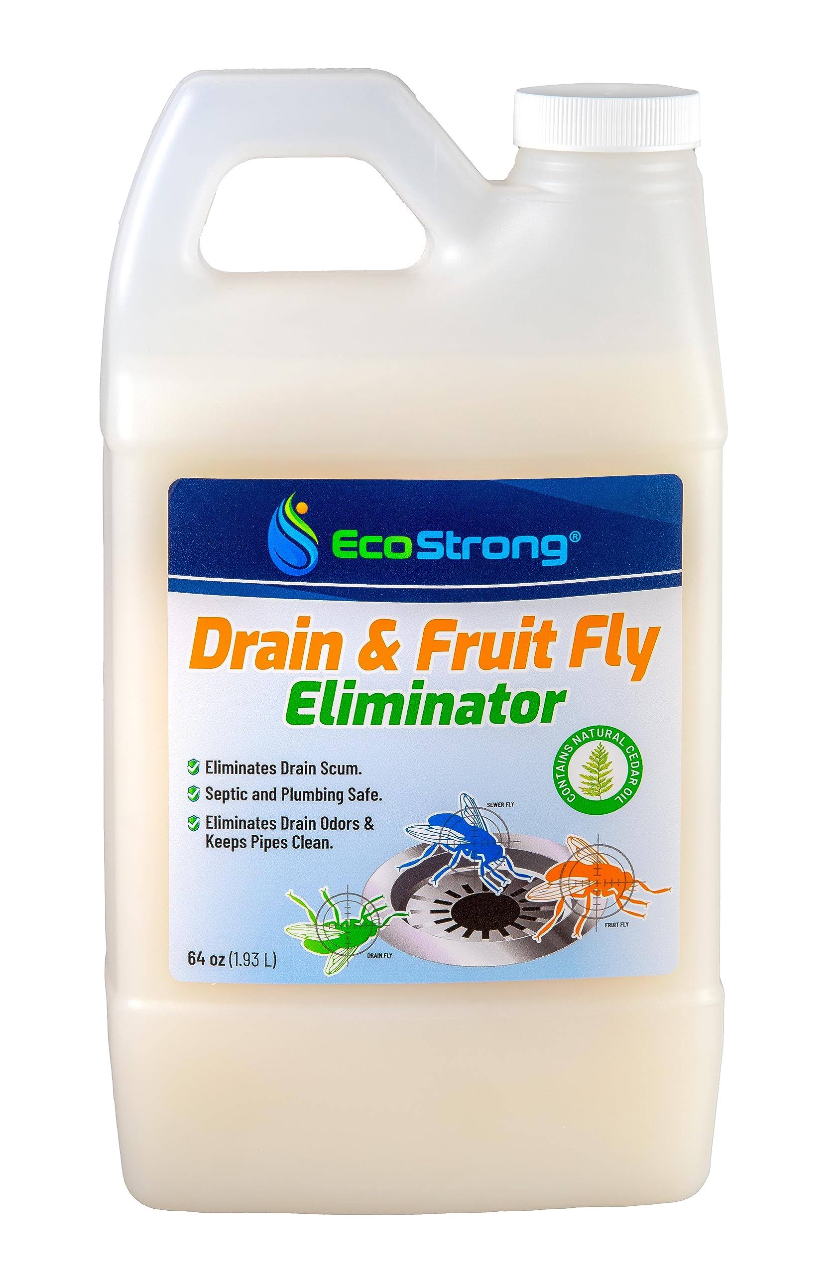Fruit Fly Drain Treatment Gel, Eliminate Gnats, Drain Flies, Sewer Flies and More with EcoStrong- 64 oz