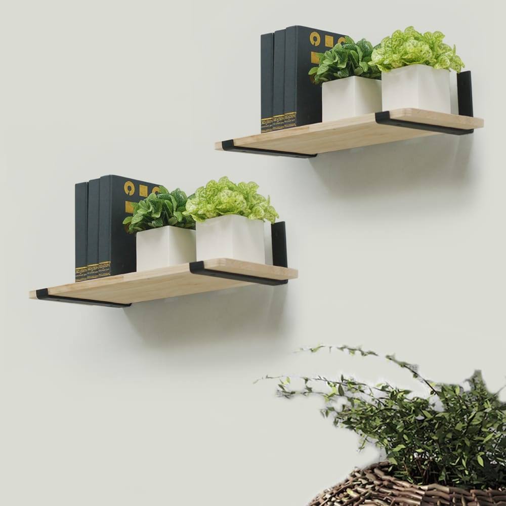 Allen + Roth 10.35-in L x 1.5-in W x 5.28-in D Heavy Duty Black Shelf Bracket | 46306PKXLG