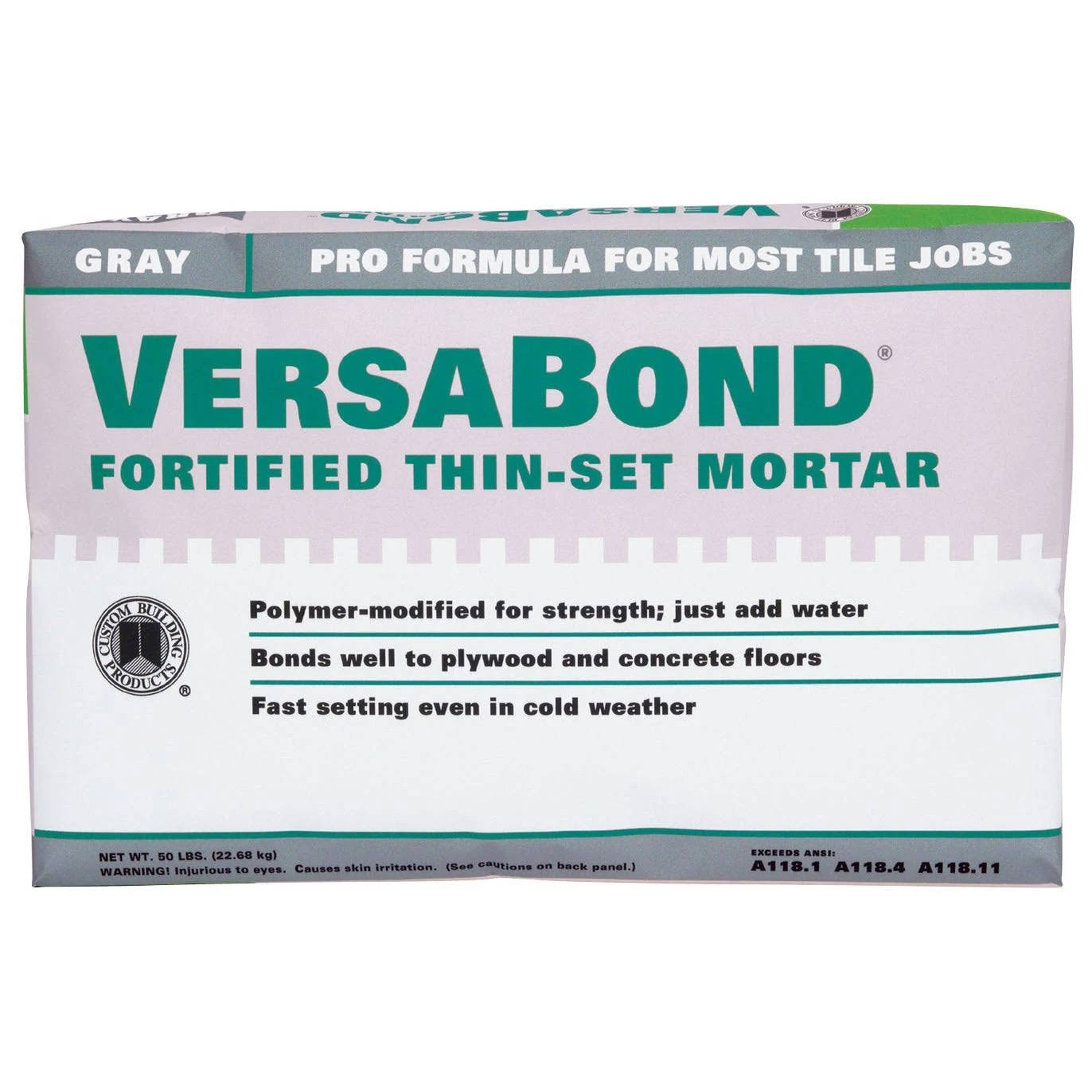 Versabond Mortar, Professional, Gray, Thin-Set- 2 set [50 lbs (22.68 kg)]