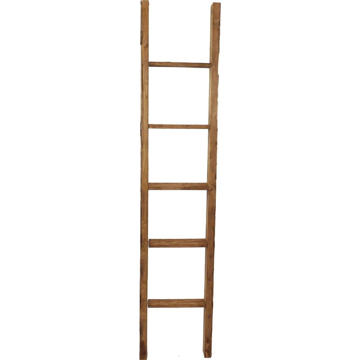 Ekena Millwork 15 in. x 72 in. x 3 1/2 in. Barnwood Decor Collection Weathered Brown Vintage Farmhouse 5-Rung Ladder