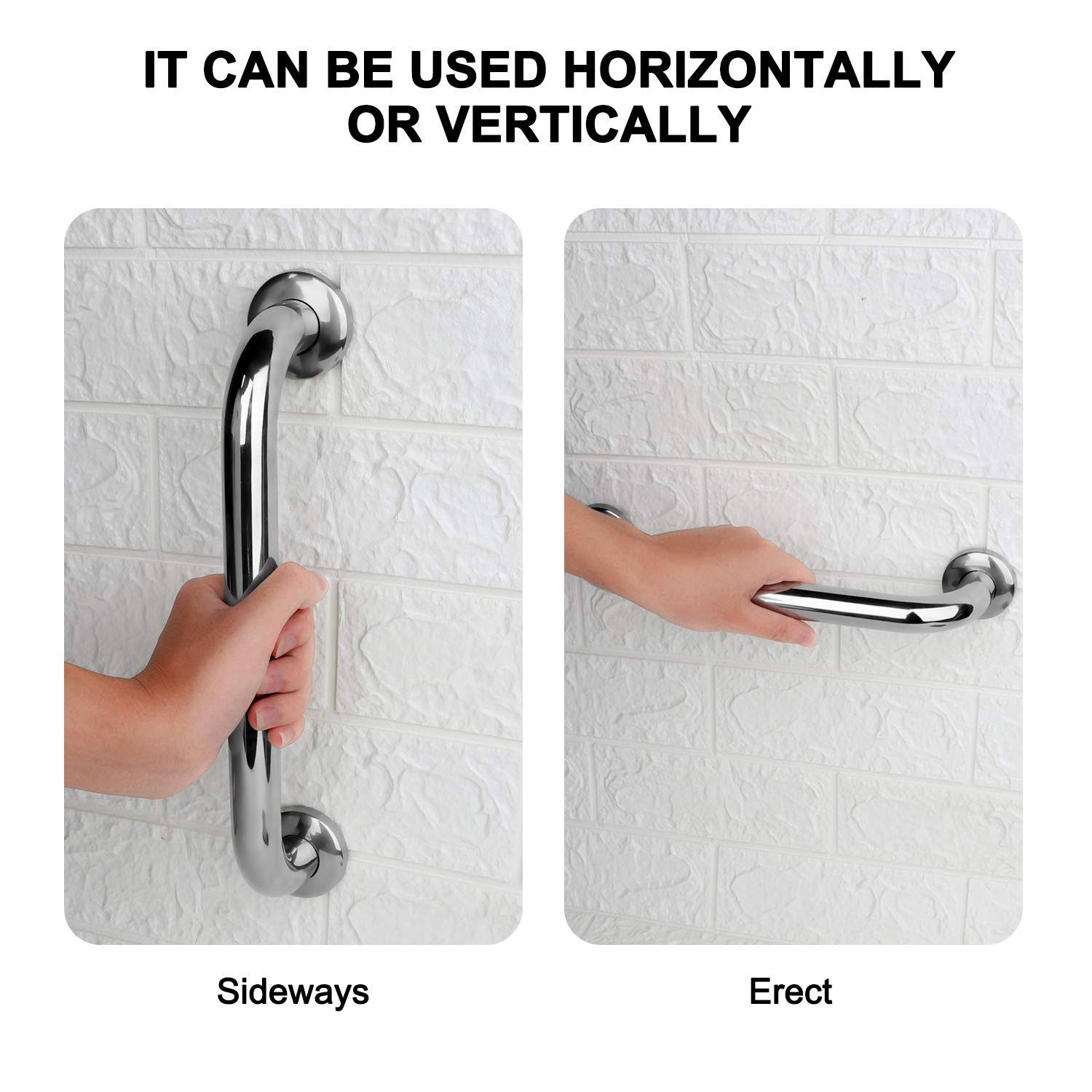 2 Pack 12 inch Shower Grab Bar, Stainless Steel Bathroom Grab Bar, Shower Handle, Bath Handle, Grab Bars for Bathroom