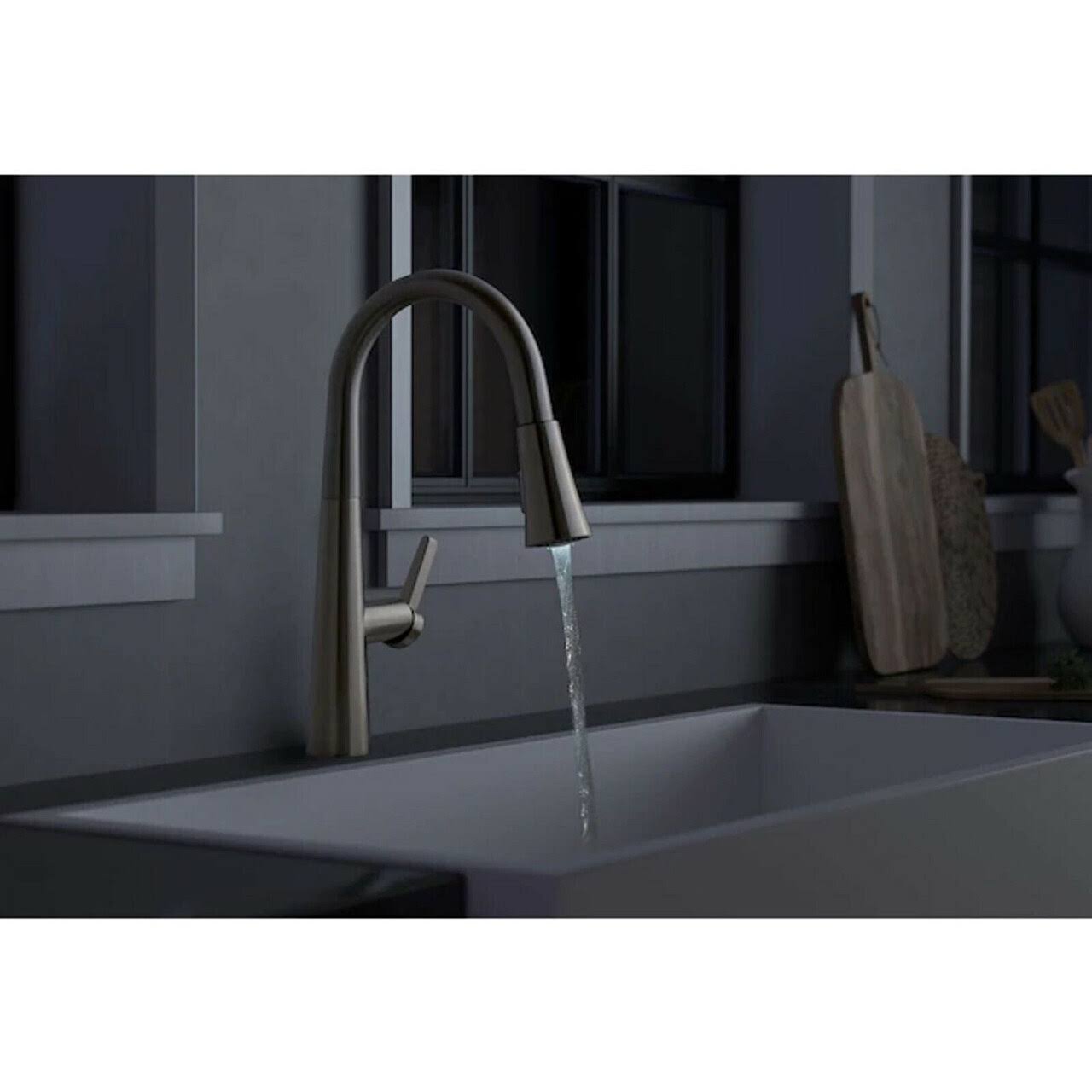 Allen + Roth Bryton Stainless Steel Single Handle Pull-Down Kitchen Faucet