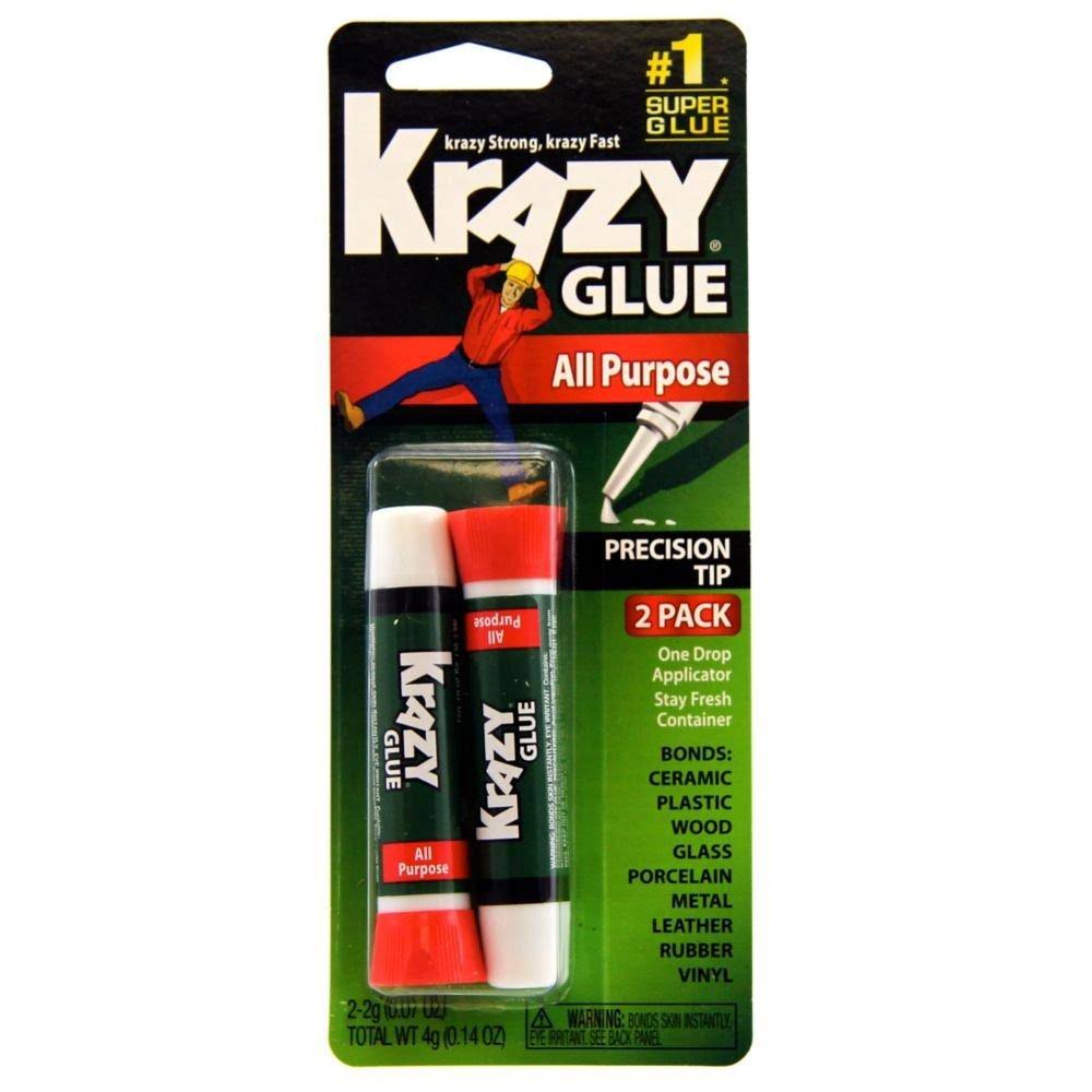 Elmers Instant Krazy Glue, All Purpose- 2 pack, 0.07 oz tubes