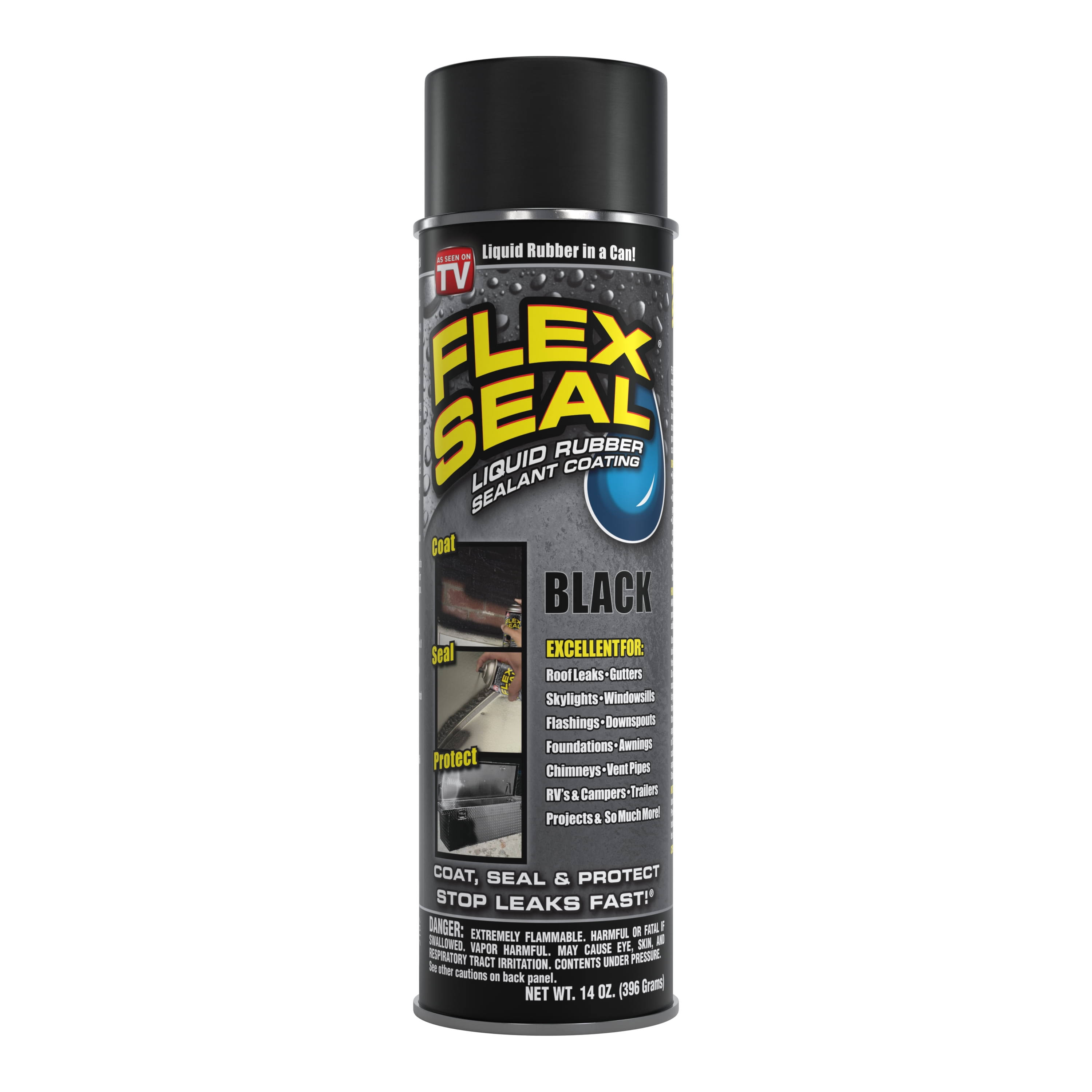 Flex Seal Liquid Rubber Sealant Coating, Black- 14.00 oz.