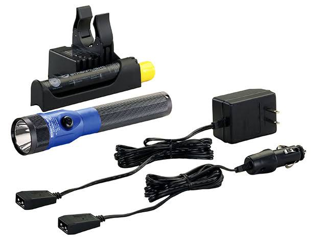 Streamlight Stinger C4 LED Rechargeable Flashlight with Piggyback Charger- blue
