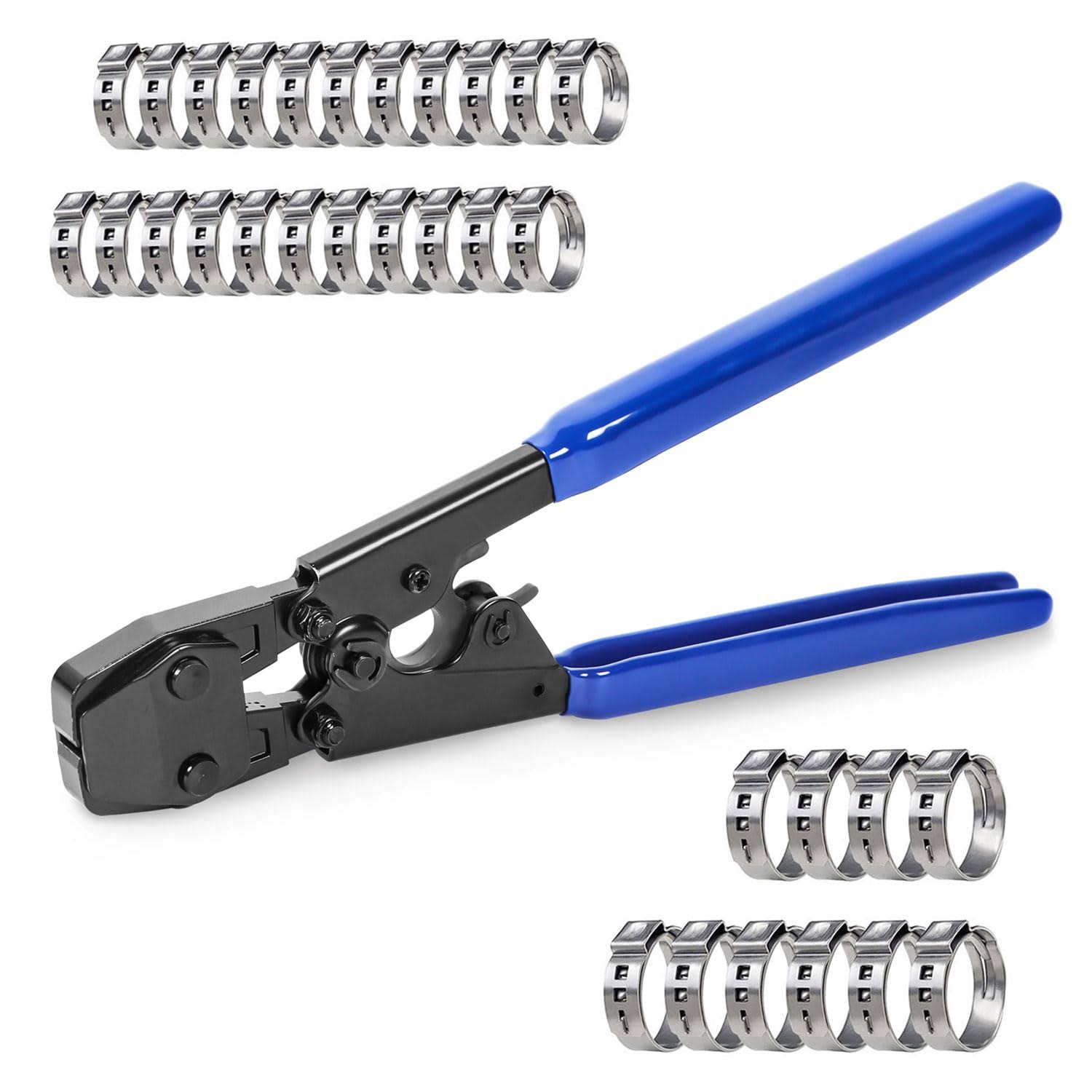 JWGJW PEX Clamp Cinch Tool Crimping Tool Crimper for Stainless Steel Clamps from 3/8