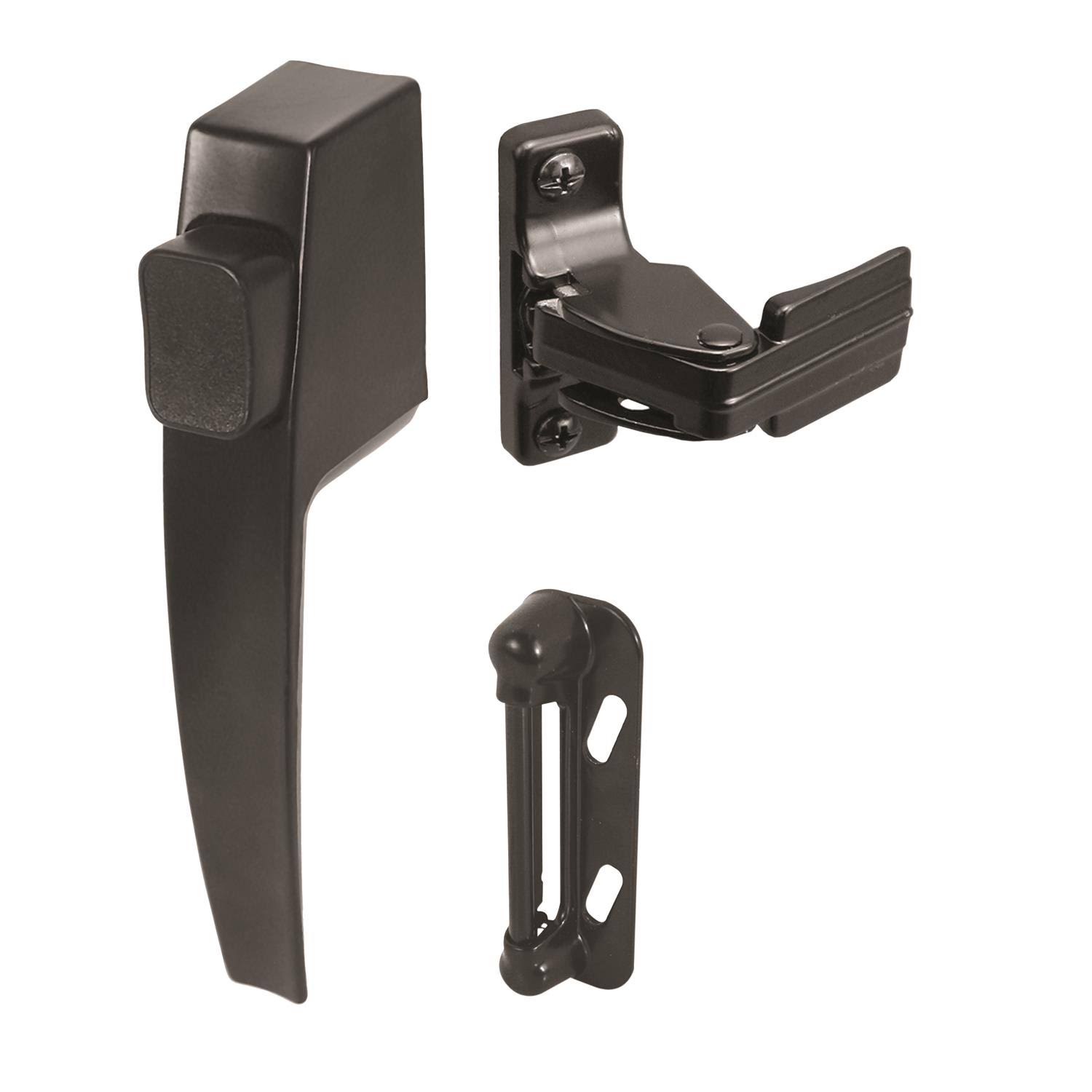 Prime Line K 5007 Screen & Storm Door Push Button Latch Set Black