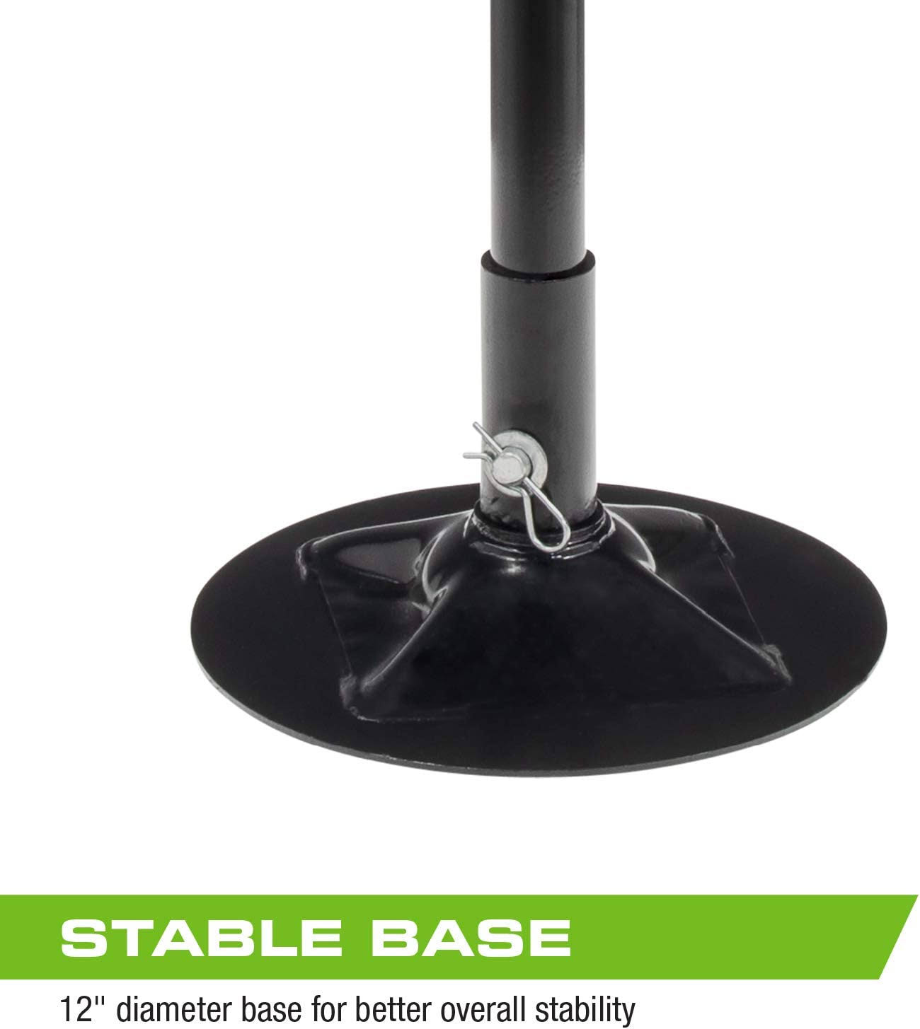 Arcan Underhoist Support Stand, 3/4 Ton Capacity, 12 inch Diameter Base, Contoured Saddle, Bearing Mounted Spin Handle, Supports Vehicle Components