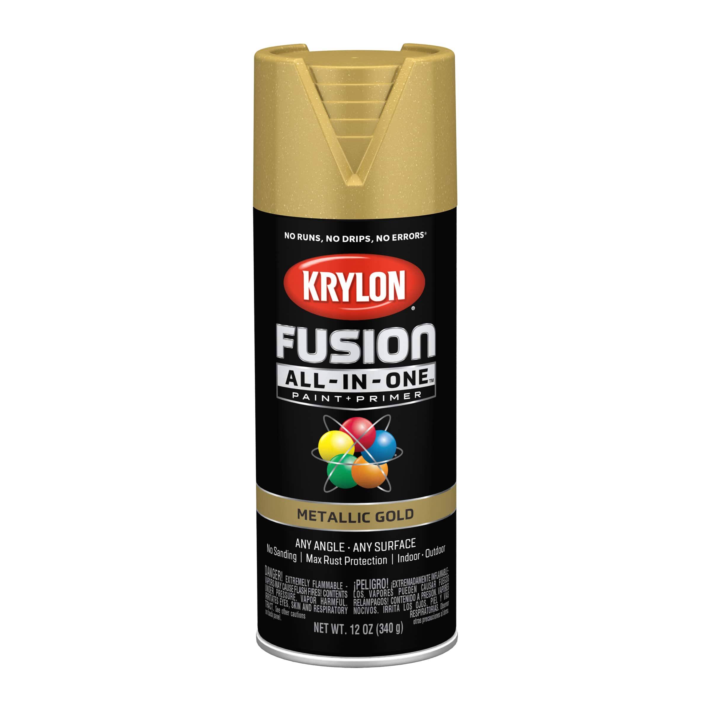 Krylon Metallic Gold Fusion All-in-One Spray Paint & Primer- 12 oz