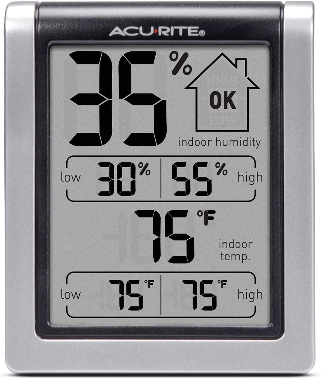 Acurite 00613 Digital Hygrometer & Indoor Thermometer Pre-Calibrated Humidity Gauge, 3