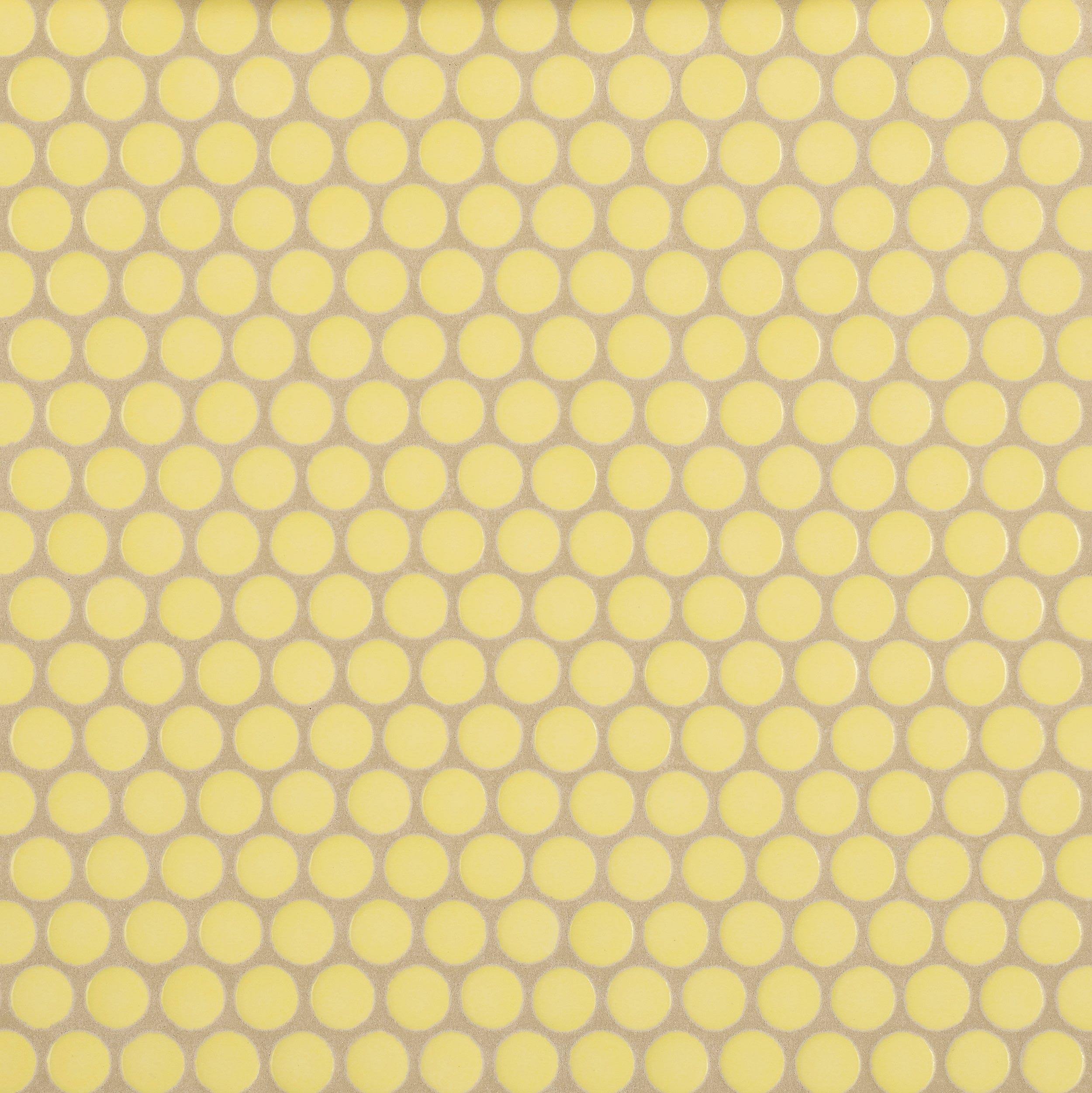 Festival | Sunflower II Porcelain Penny Mosaic, 12 x 12, Gold/Yellow, 1/4 inch Thick- Floor & Decor