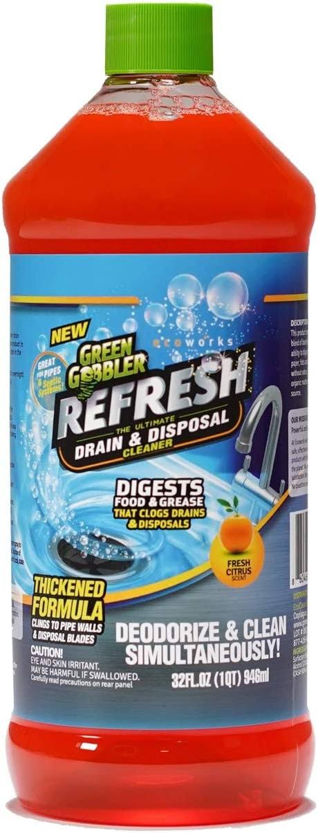 Green Gobbler Drain & Disposal Cleaner, Fresh Citrus Scent- 32 fl oz