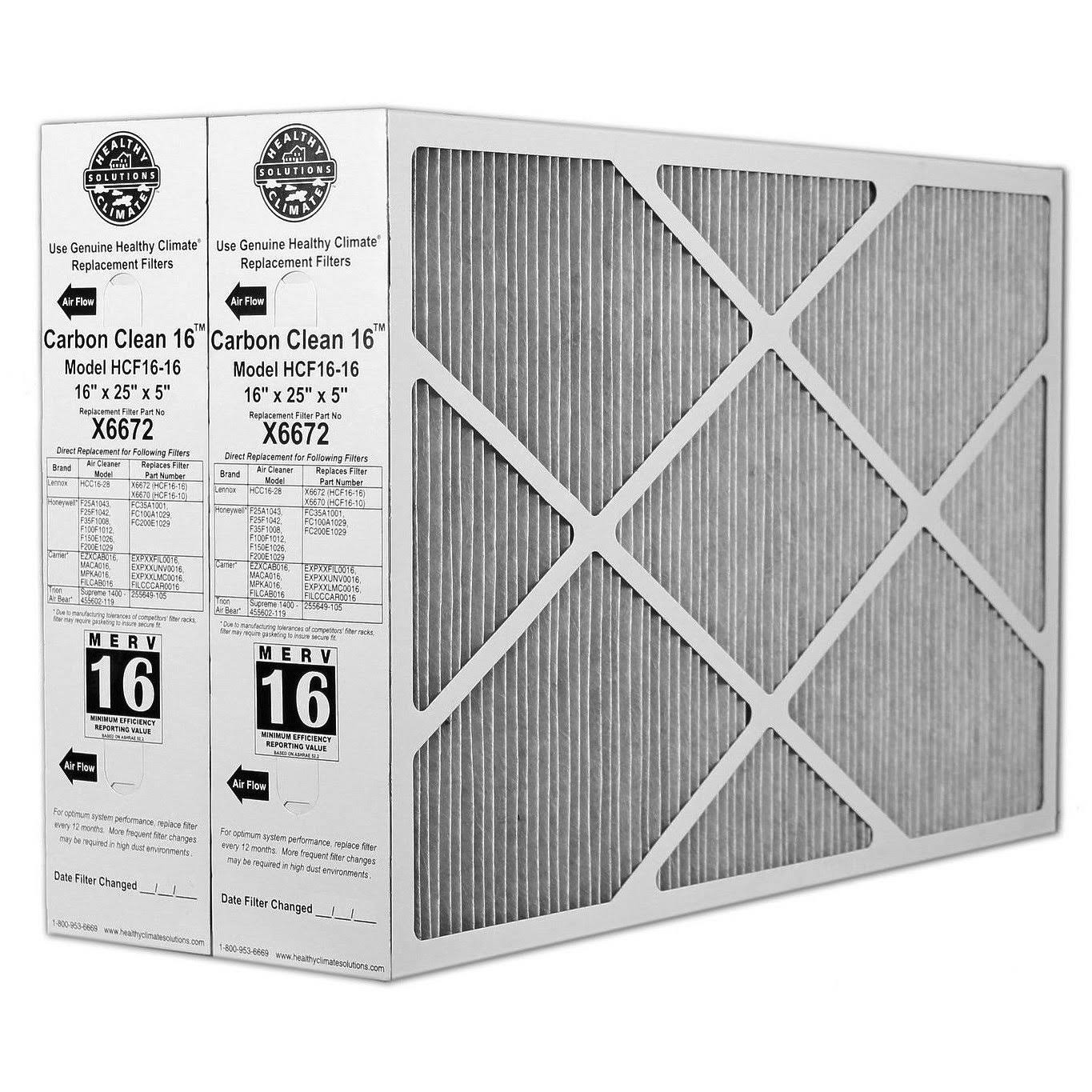 Lennox Carbon Coated X6672 Healthy Climate MERV 16 Filter (2 Pack)