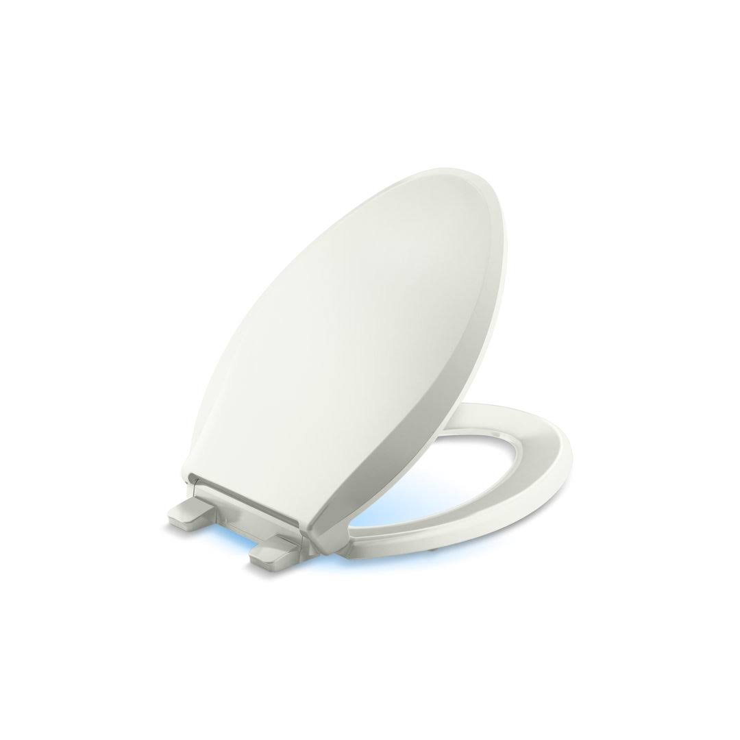 Kohler 75796-RL-0 Cachet Nightlight ReadyLatch Quiet-Close Elongated Toilet Seat, White