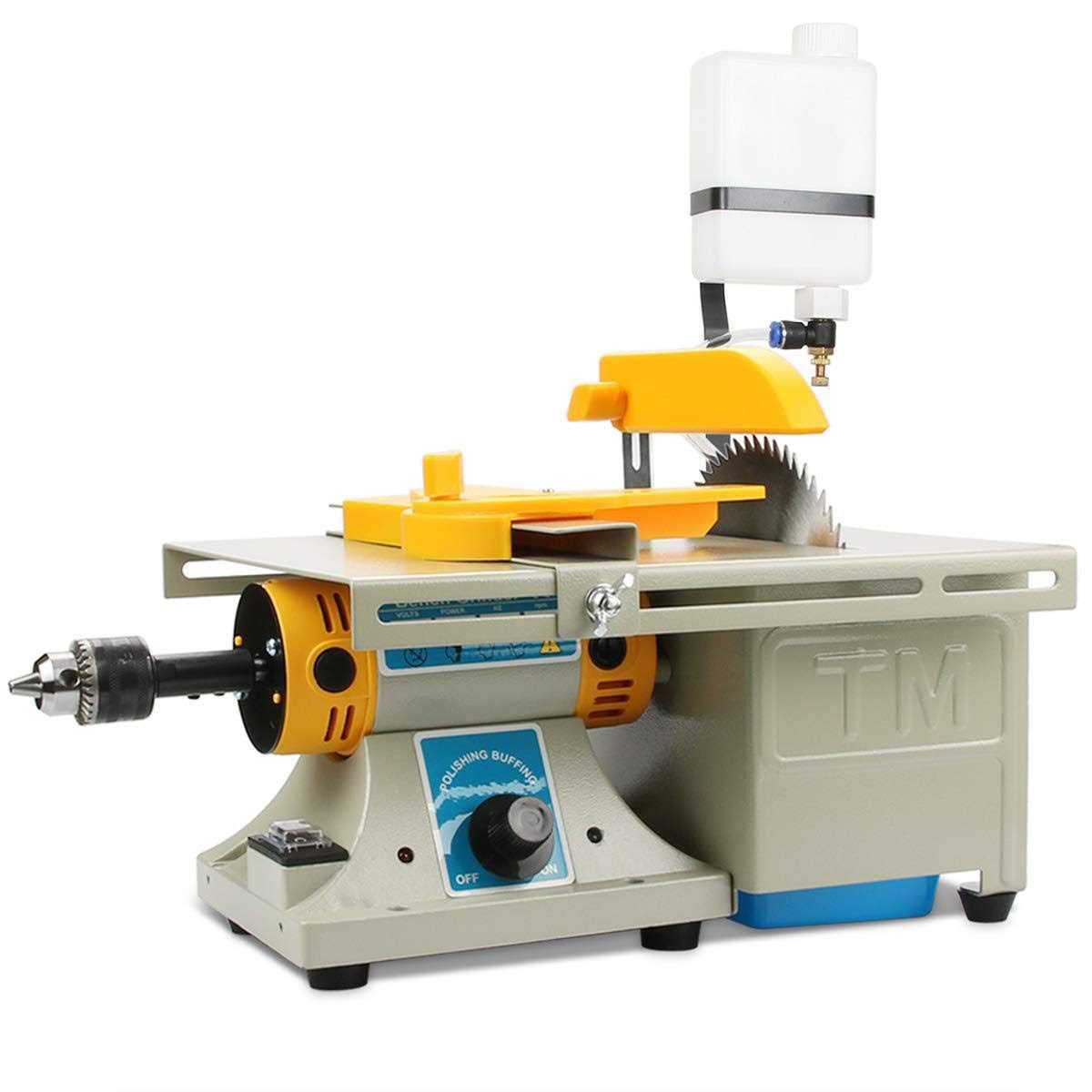 Lapidary Equipment DIY Jewelry Lapidary Saw for Cutting Rocks, 110V Mini Table Saws Grinder Polishing Machine 0-10000r/min with Flexible Shaft,Right