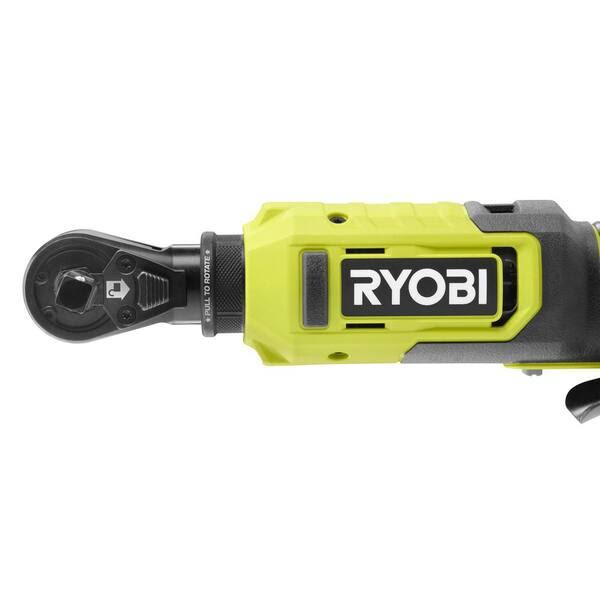 Ryobi One+ 18V Cordless Multi Size Ratchet with One+ 18V Lithium-Ion 2.0 Ah Compact Battery and Charger