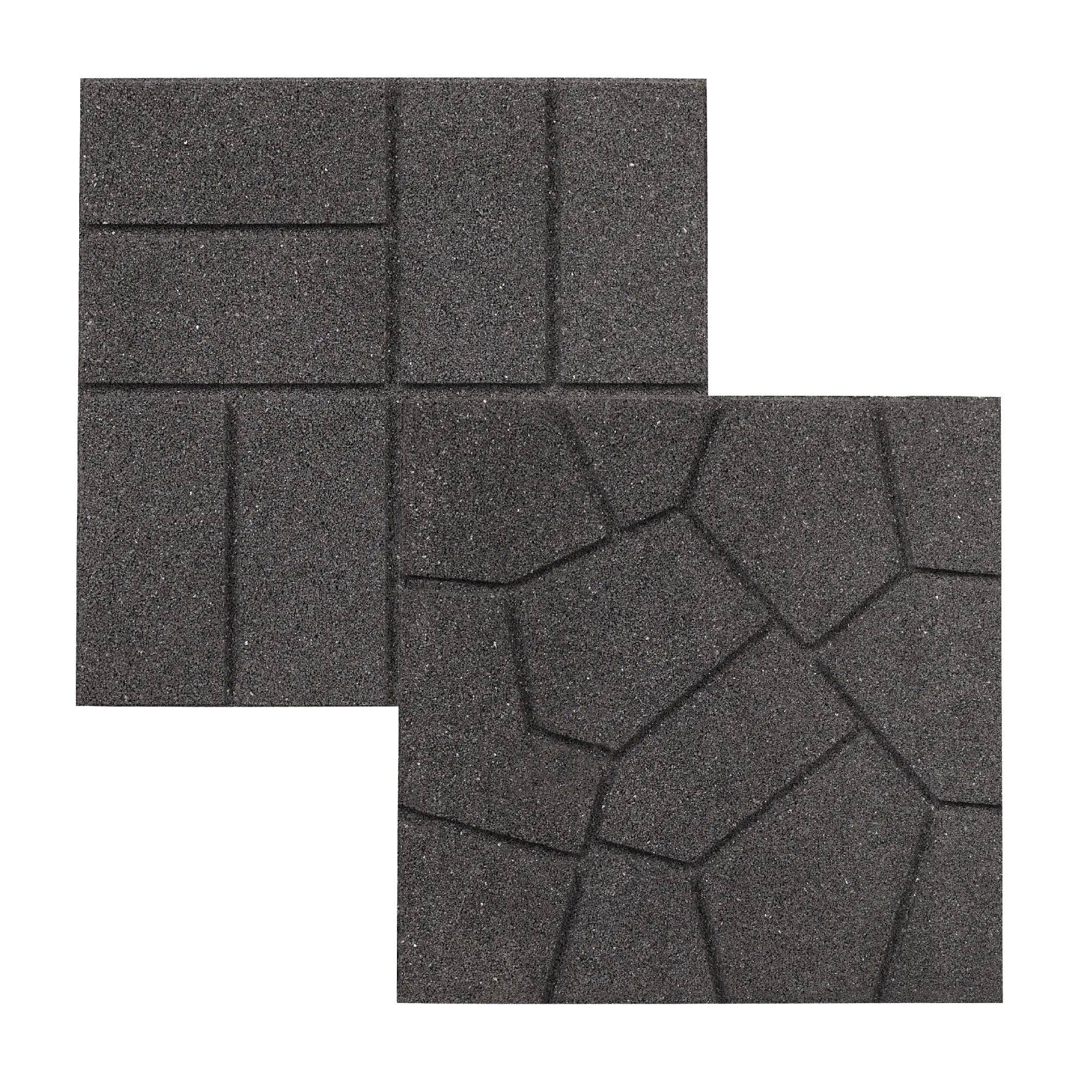 Rubberific 16-in L x 16-in W x 0.75-in H Square Gray Rubber Paver | LRPVGY60