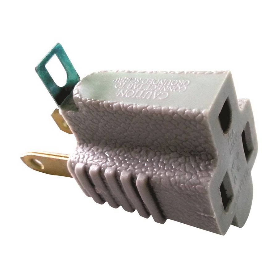Ace Gray Grounding Vinyl Adapter, 125 V, 1875 W