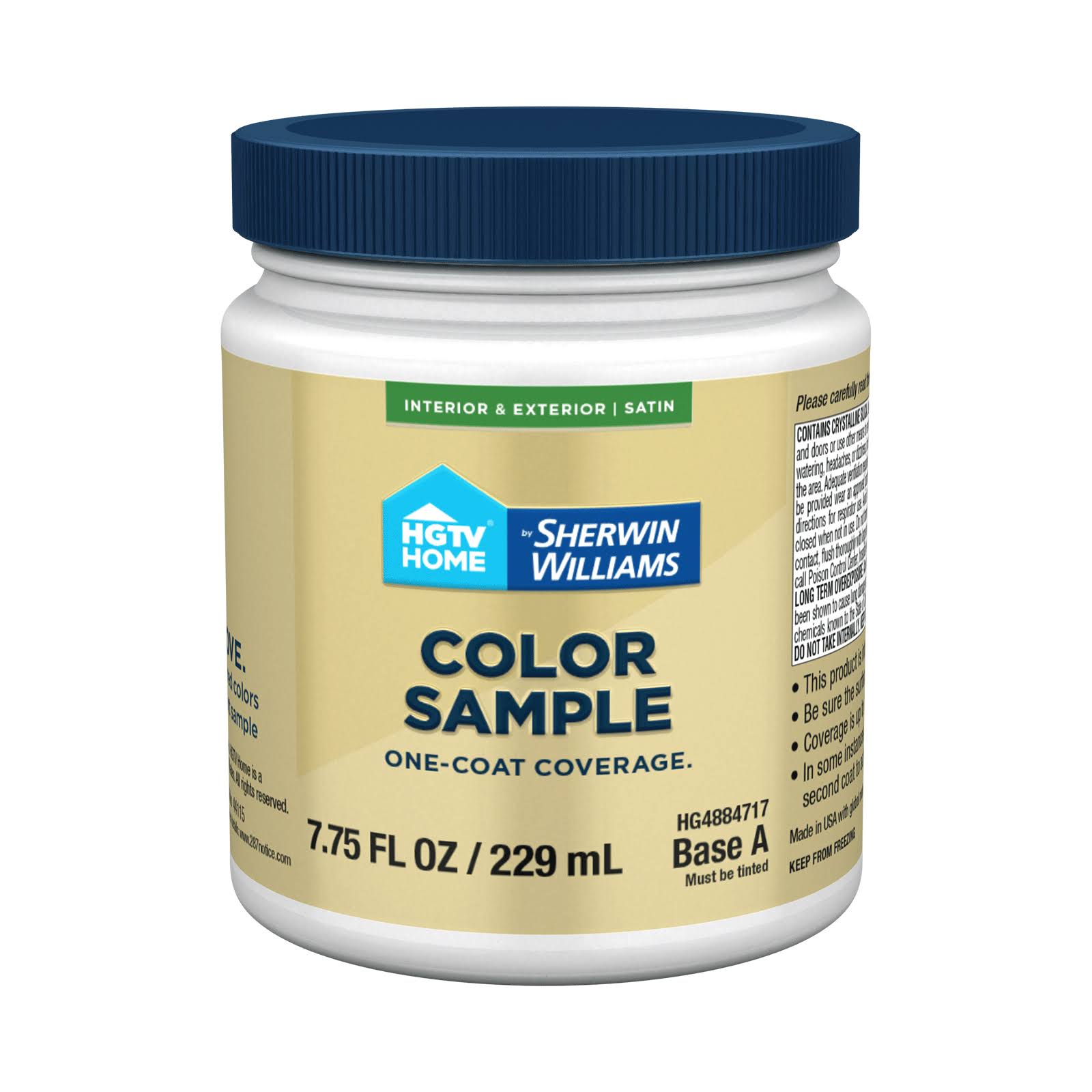 HGTV Home by Sherwin-Williams Interior & Exterior Satin Sample Base Paint- Each