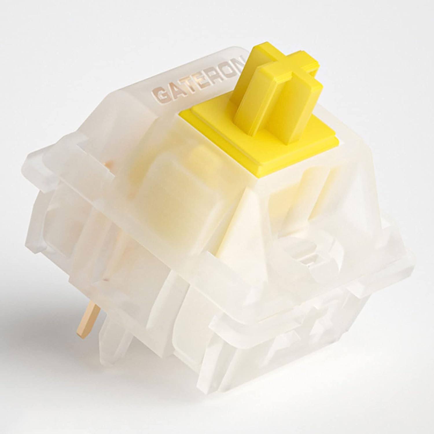 Gateron Milky Yellow Pro Switches Pre-lubed 5 Pin Linear Keyboard Switches for MX Mechanical Keyboard (70 Pcs, Yellow)