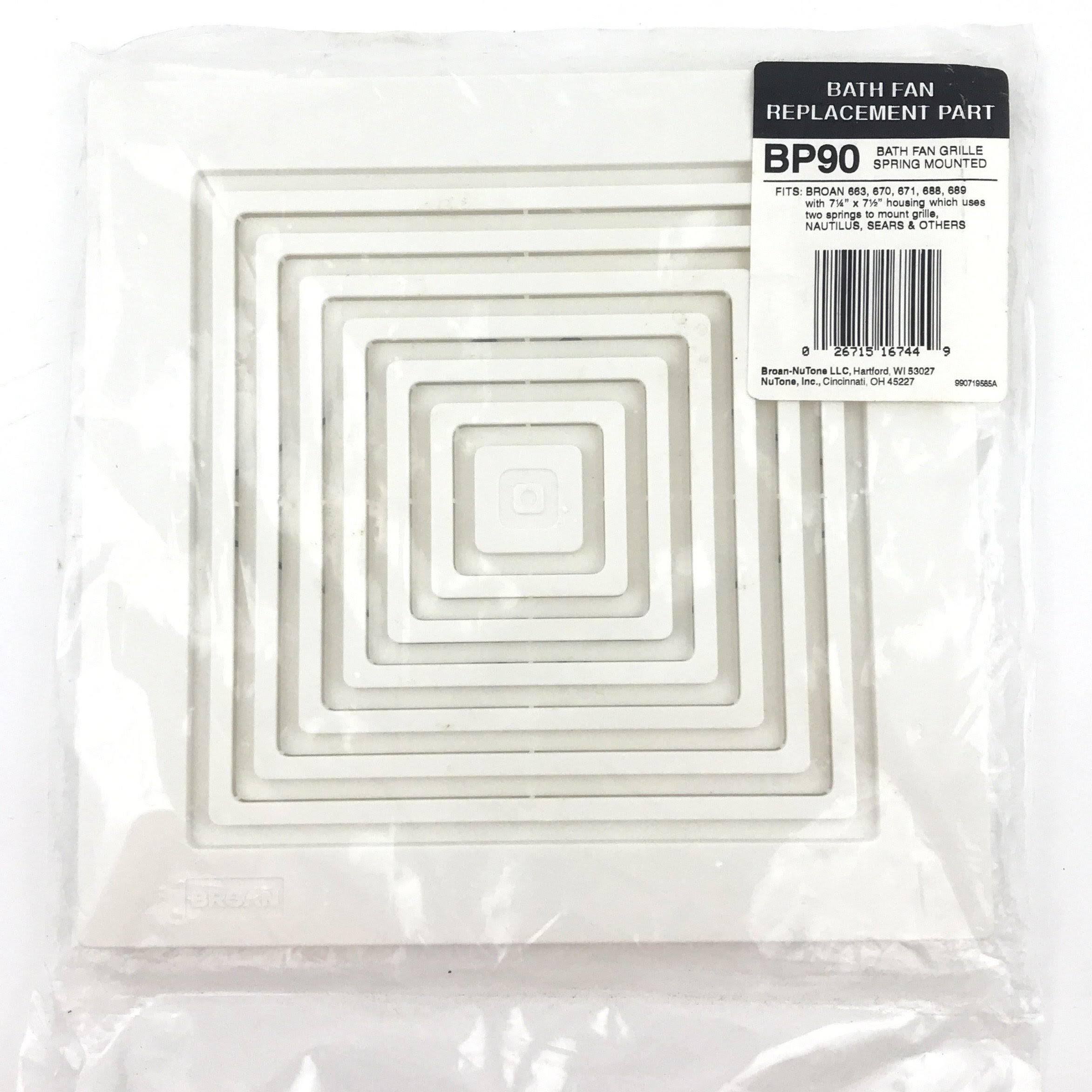 Broan BP90 Replacement Grille for 688 Fan