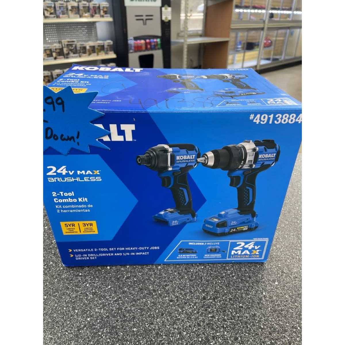 Kobalt 4913884 2-Tool 24-Volt Max Brushless Power Tool Combo Kit