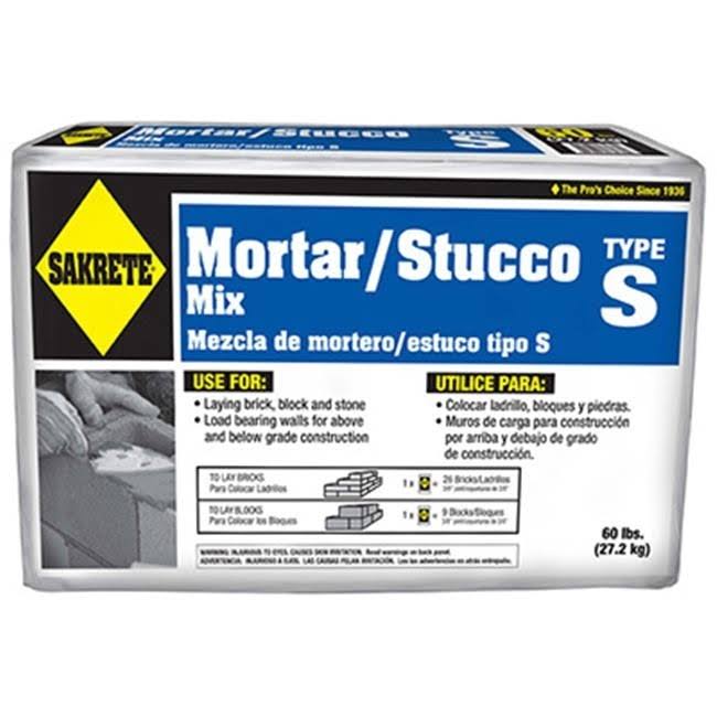 Sakrete 65300024 Rdc04 60 lbs Type S High Strength Mortar Mix